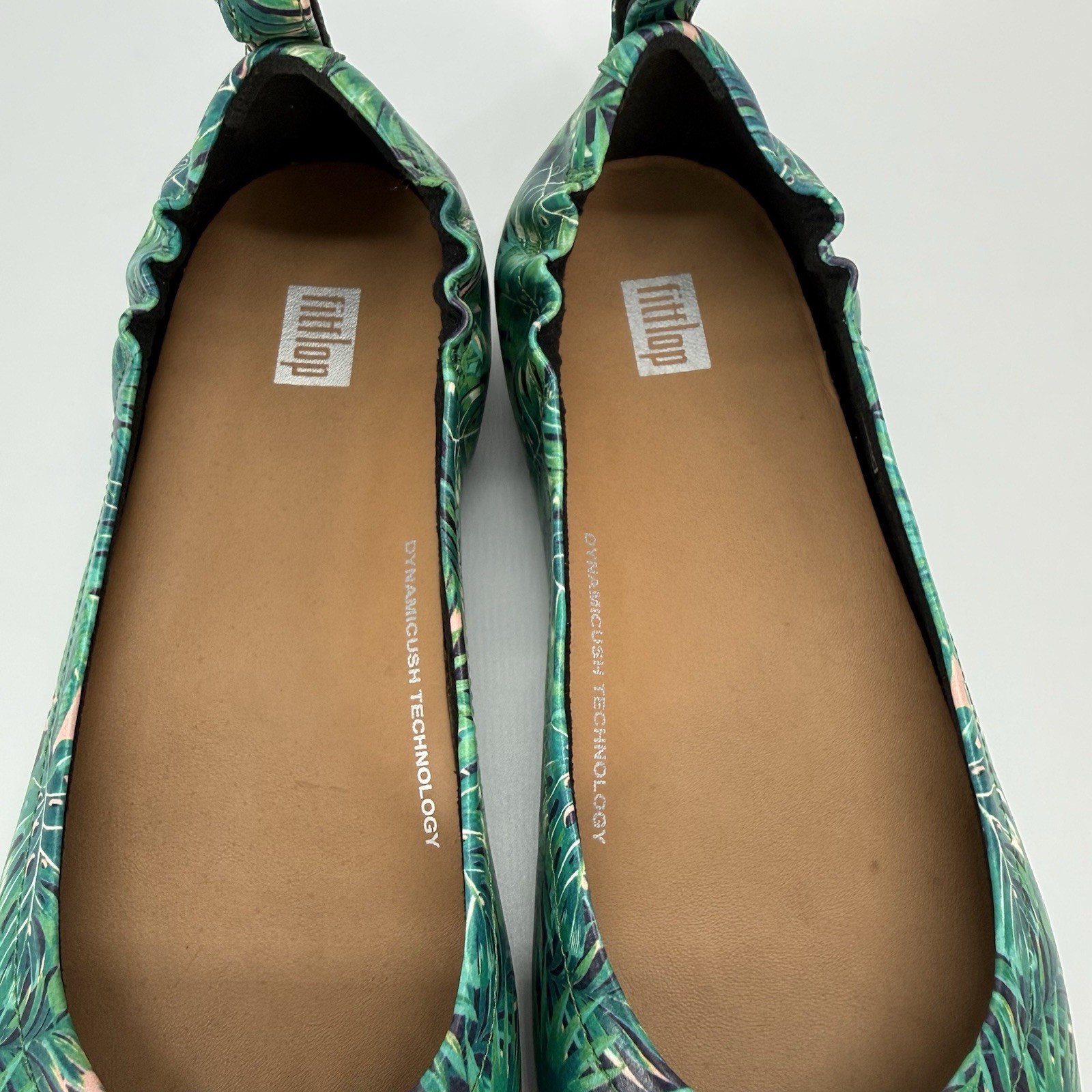 FITFLOP Allegro Jungle Print Ballerina Flat Shoes Comfort Leather
