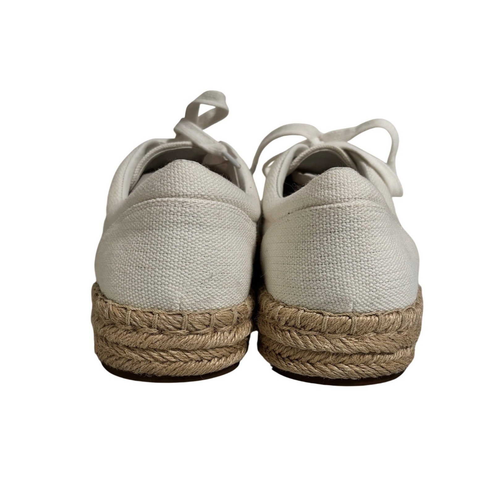 Vince Women Canvas Espadrille Sneakers White Lace Up Platform Size 9