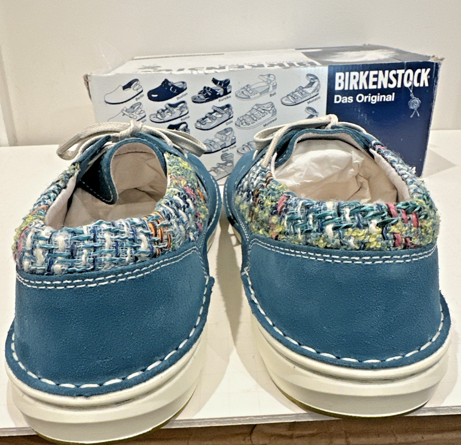 Birkenstock Size EU 42 US W11M9 Narrow Memphis Shoes Suede Textile Petrol Blue