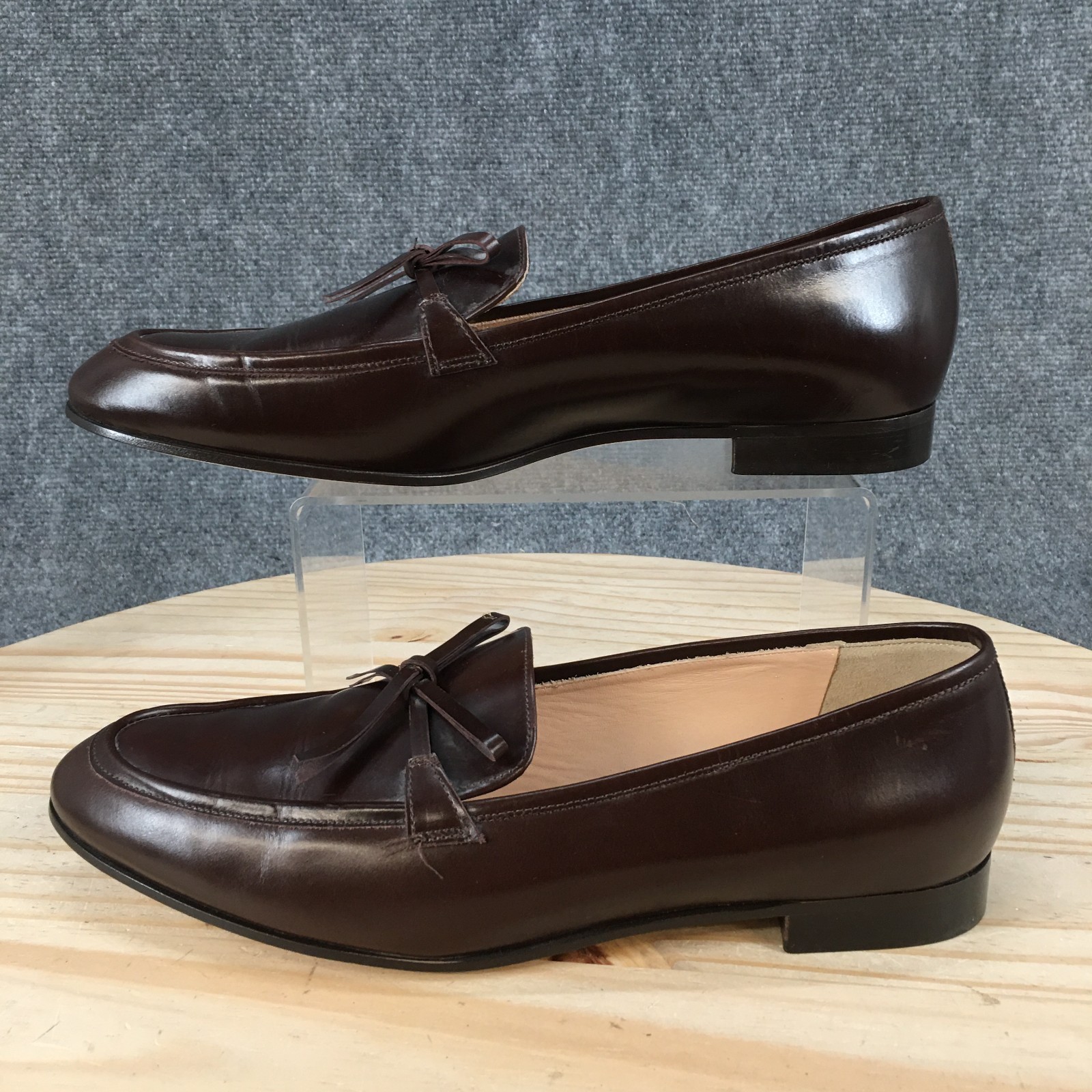 NEW J Crew Shoes Womens 10.5 Casual Slip On Moc Toe Flat Loafers Brown Leather