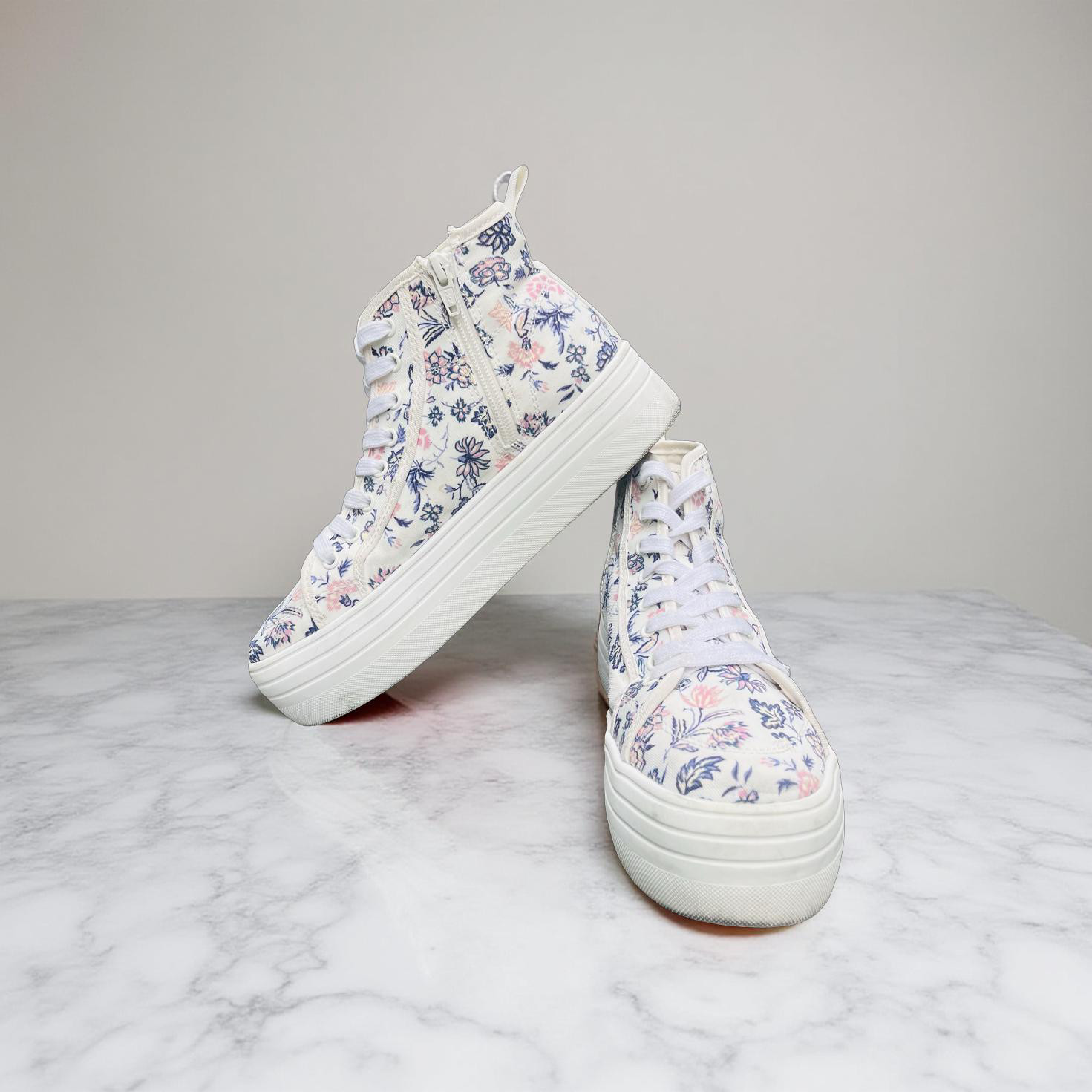 GUC Universal Thread Chunky Platform High Tops Floral Pattern & Zipper Size 6.5