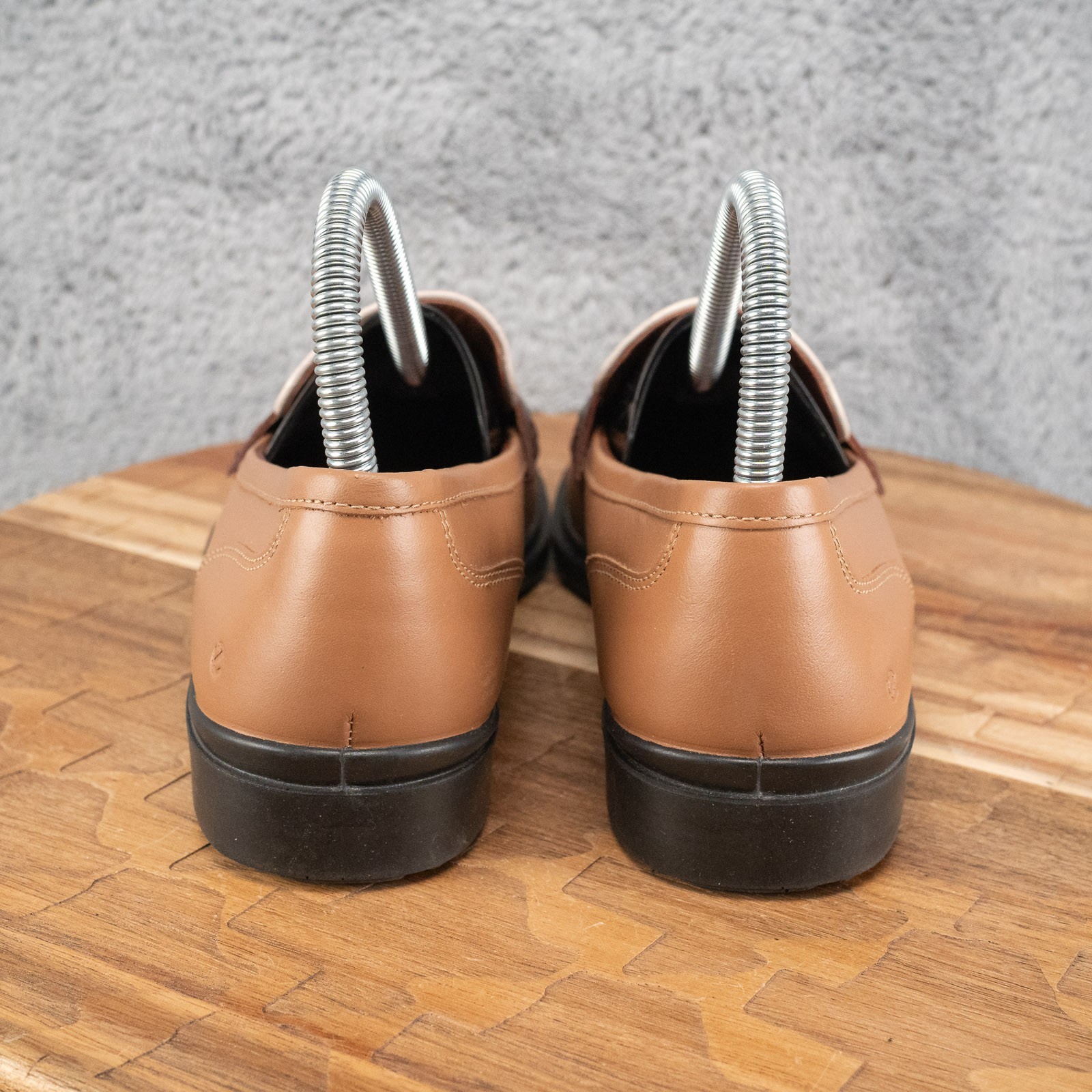 ECCO Women’s Loafers Size 37 Dress Classic 15 Leather Tan Preppy Stone Croc