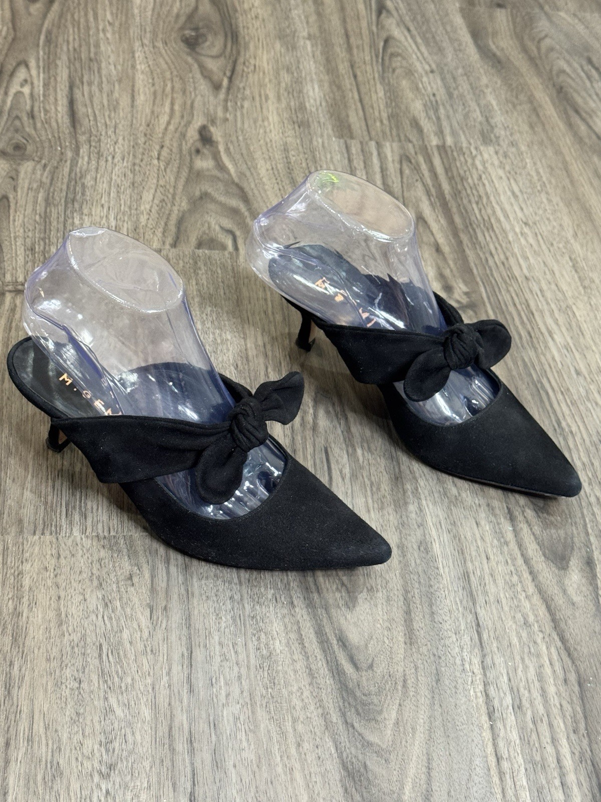 M.Gemi Black Bow Kitten Heel Mules 35 US5 Balletcore Quiet Luxury Coquette Italy