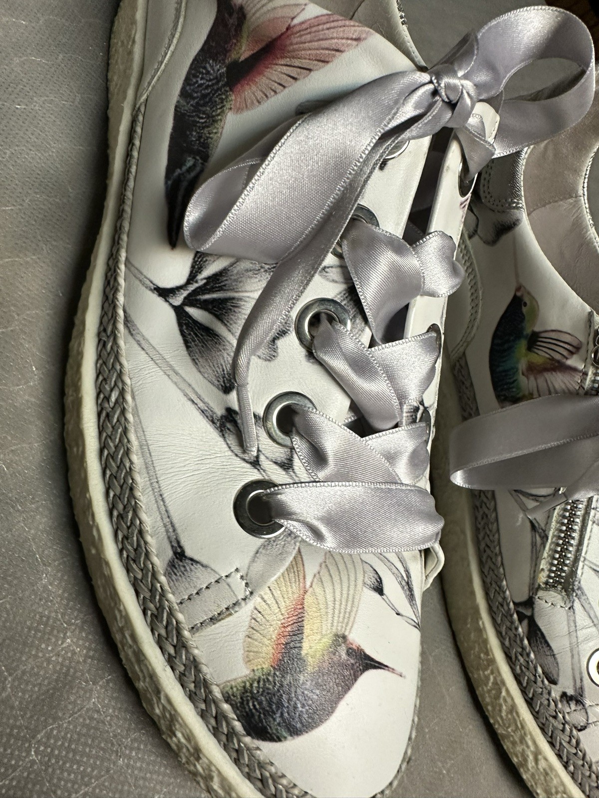“VERY RARE” Softwaves Hummingbird Comfort Eu 40.5/9.5 ZIP Ribbon Lace Up EUC