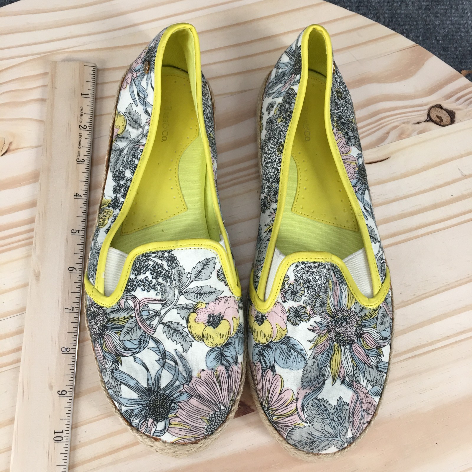 GH Bass & Co Shoes Womens 8.5M Aline Citrus Floral Espadrille Loafer White Multi