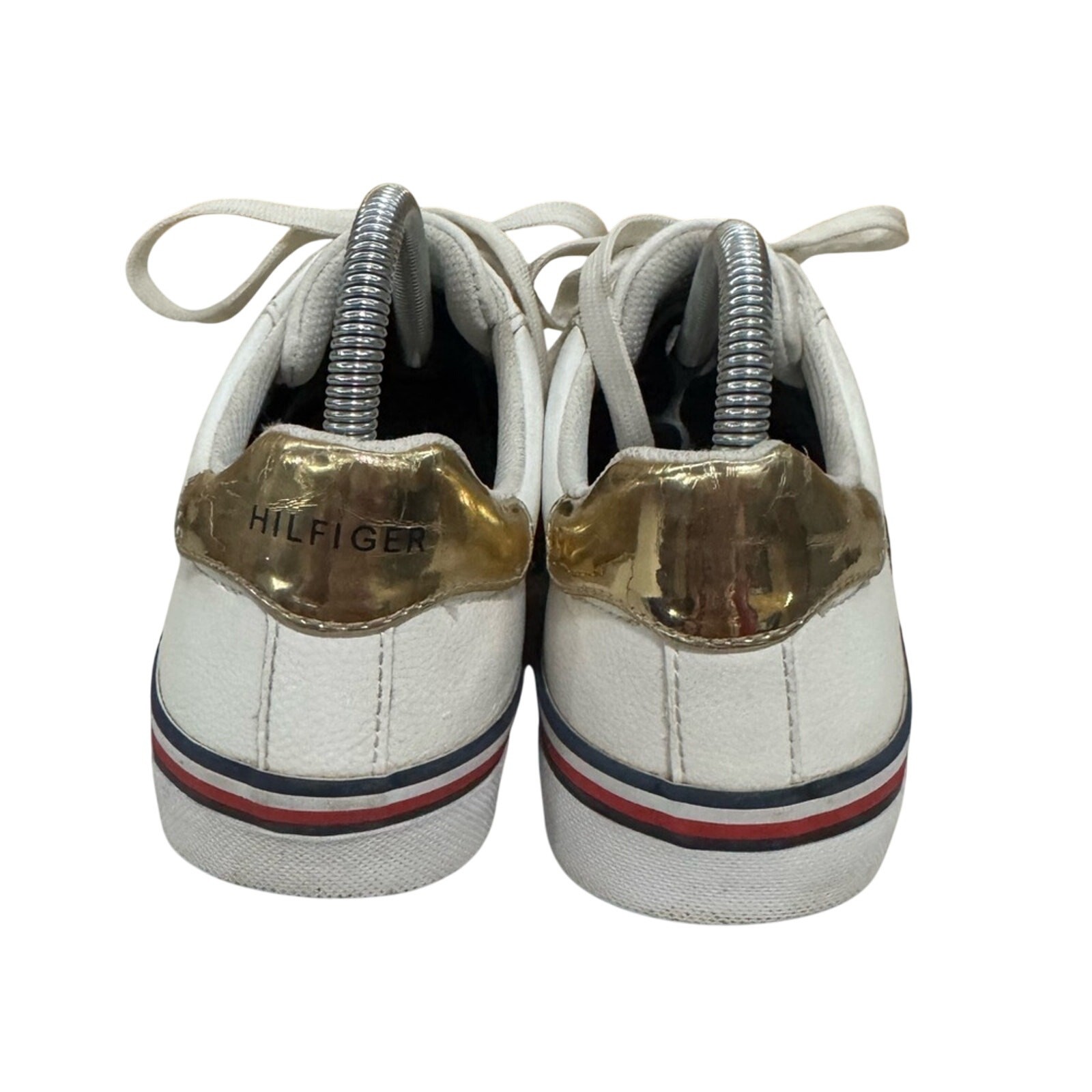 Tommy Hilfiger Fentii White Gold Sneakers Women’s Size 9 Classic Preppy