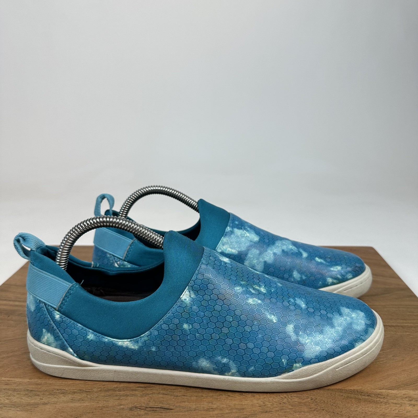 Womens Softwalk Maya Lifestyle Teal Spotted Leather Pull On Sneakers Size 9.5 M