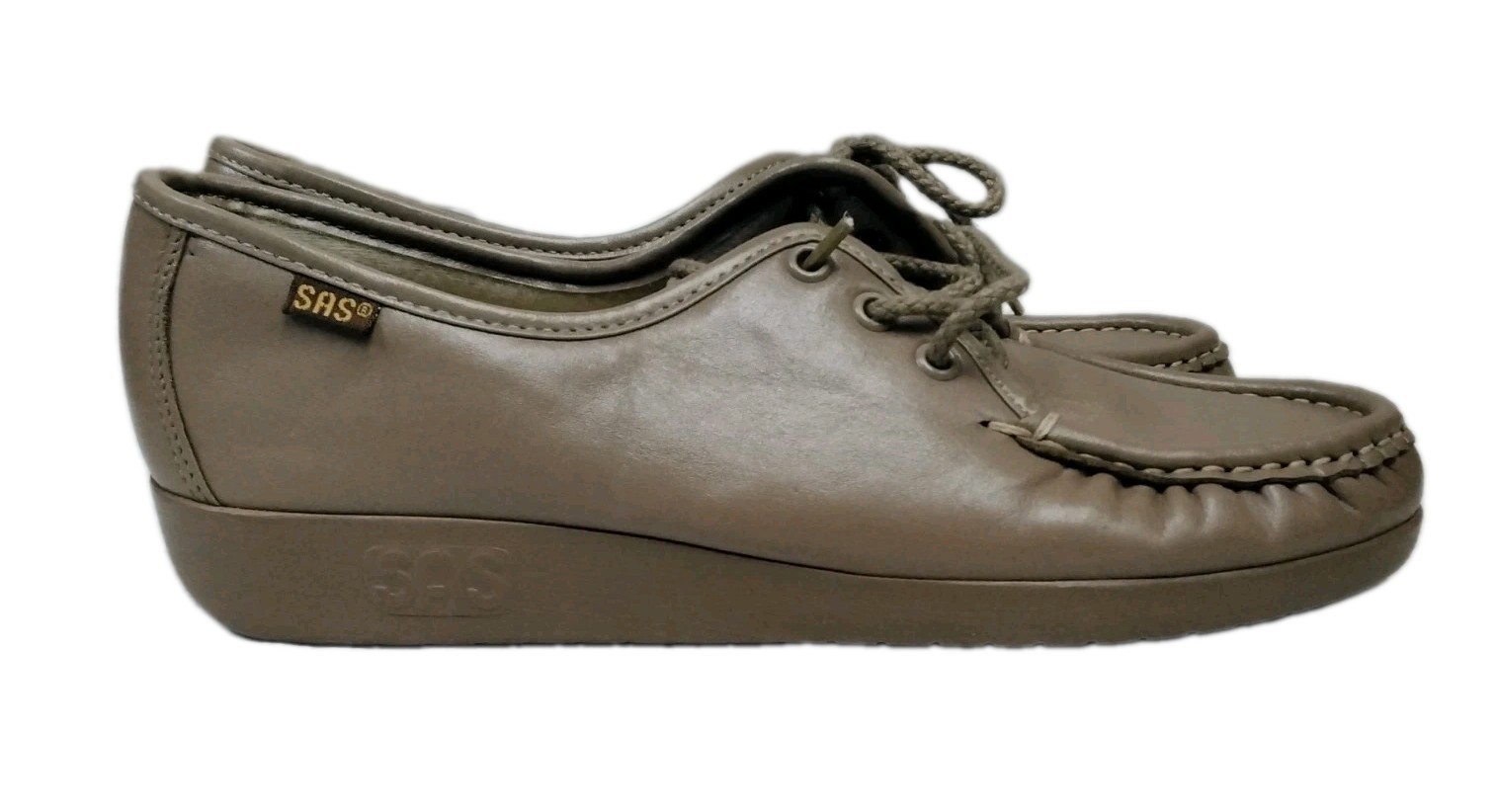 SAS Siesta Genuine Handsewn Soft Heels Lace-Up Loafers Women’s Size 7.5 Beige
