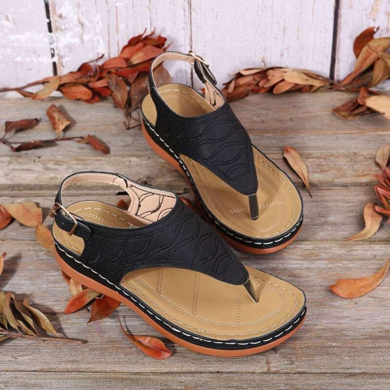 Sandals Orthopedic Flip Flops Ladies Low Wedge Casual Flat Womens Shoes