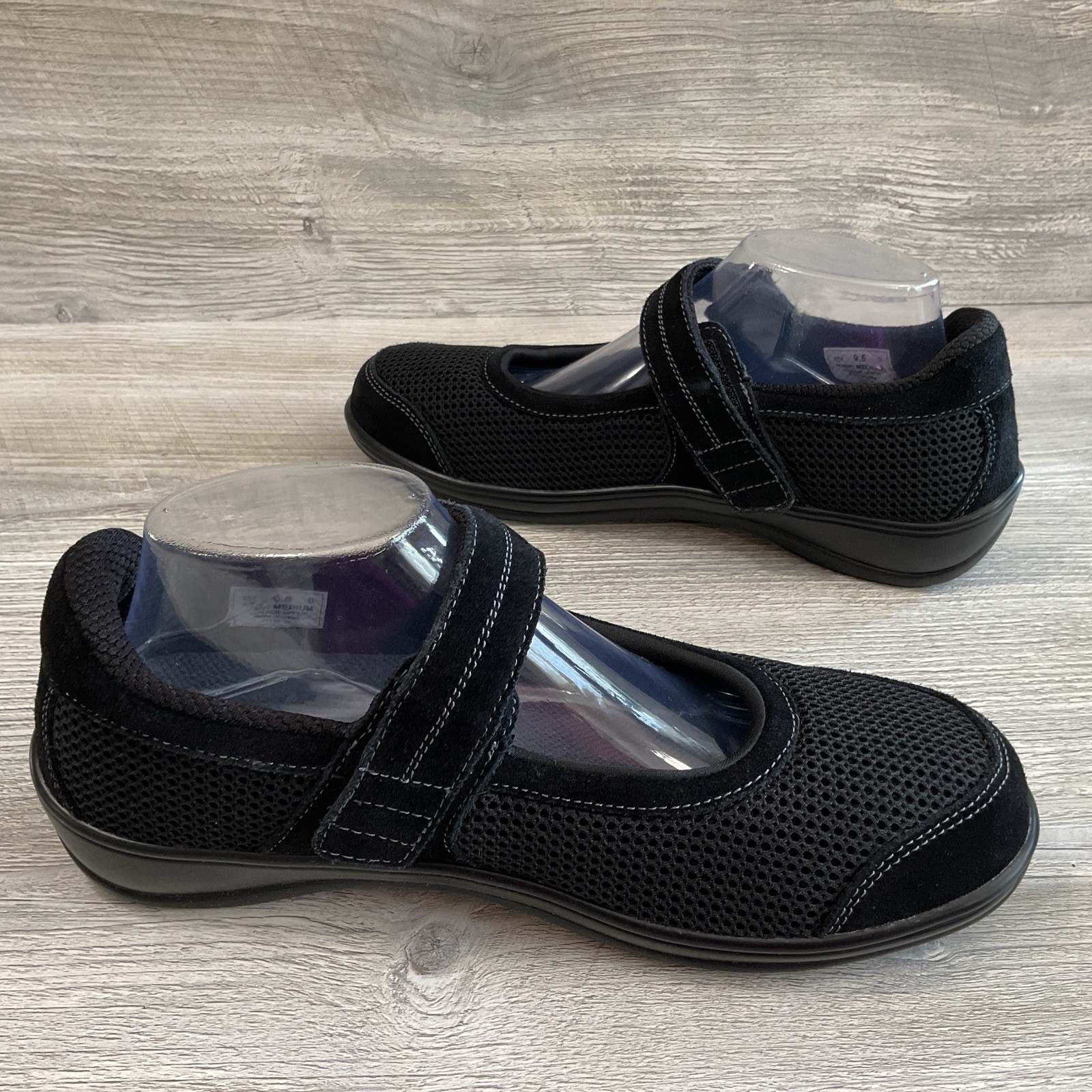 Orthofeet Chattanooga Mary Jane Shoes Women 9.5B Black Leather Mesh Orthotic 851