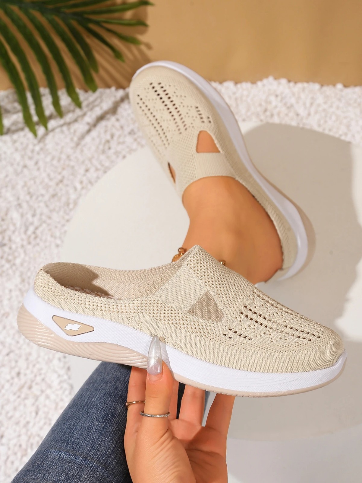 Women Mesh Slip On Walking Shoes Breathable Comfort Casual Sneakers Flats
