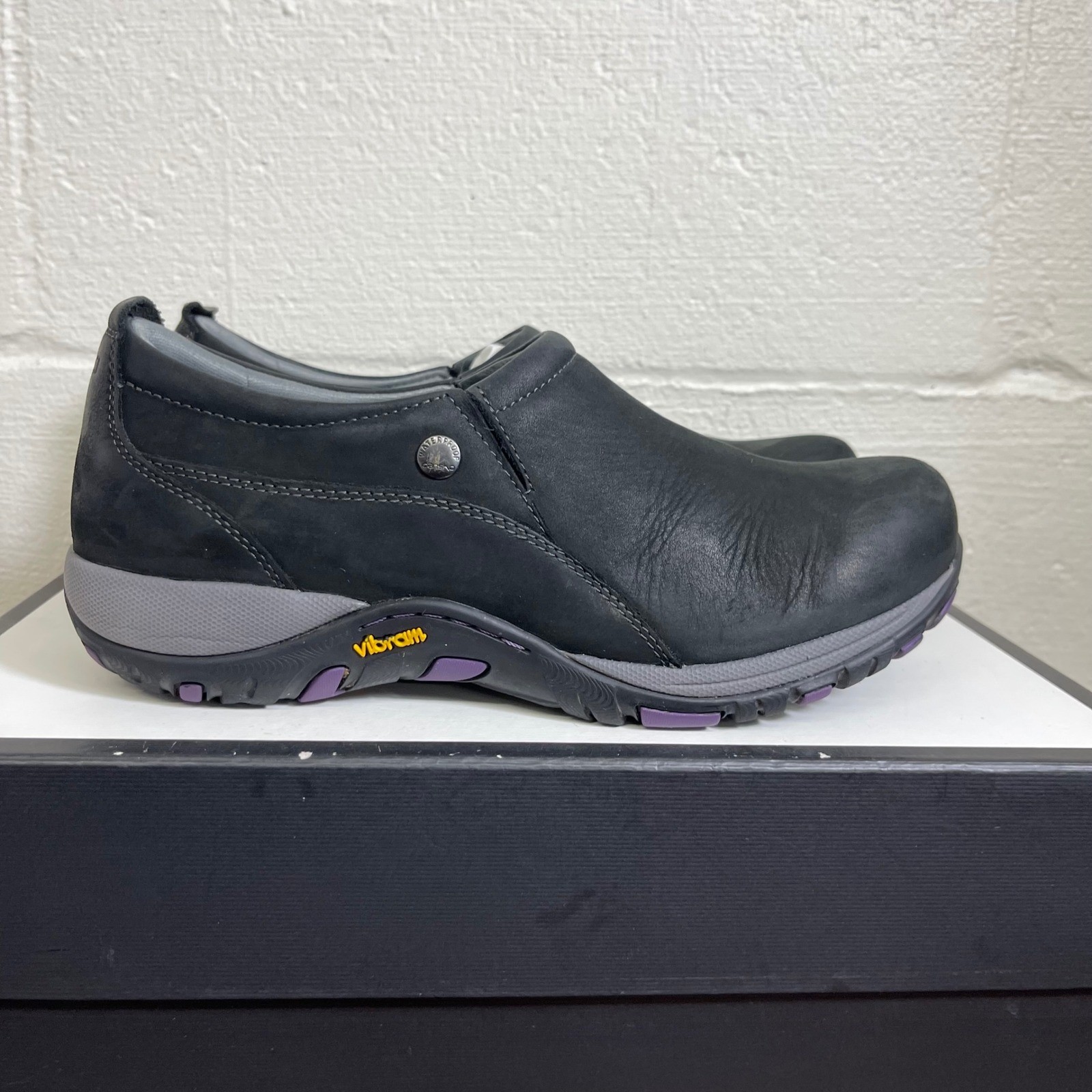 DANSKO Patti Black Leather Clogs Slip On Waterproof Vibram Women’s 40 EU/10 US