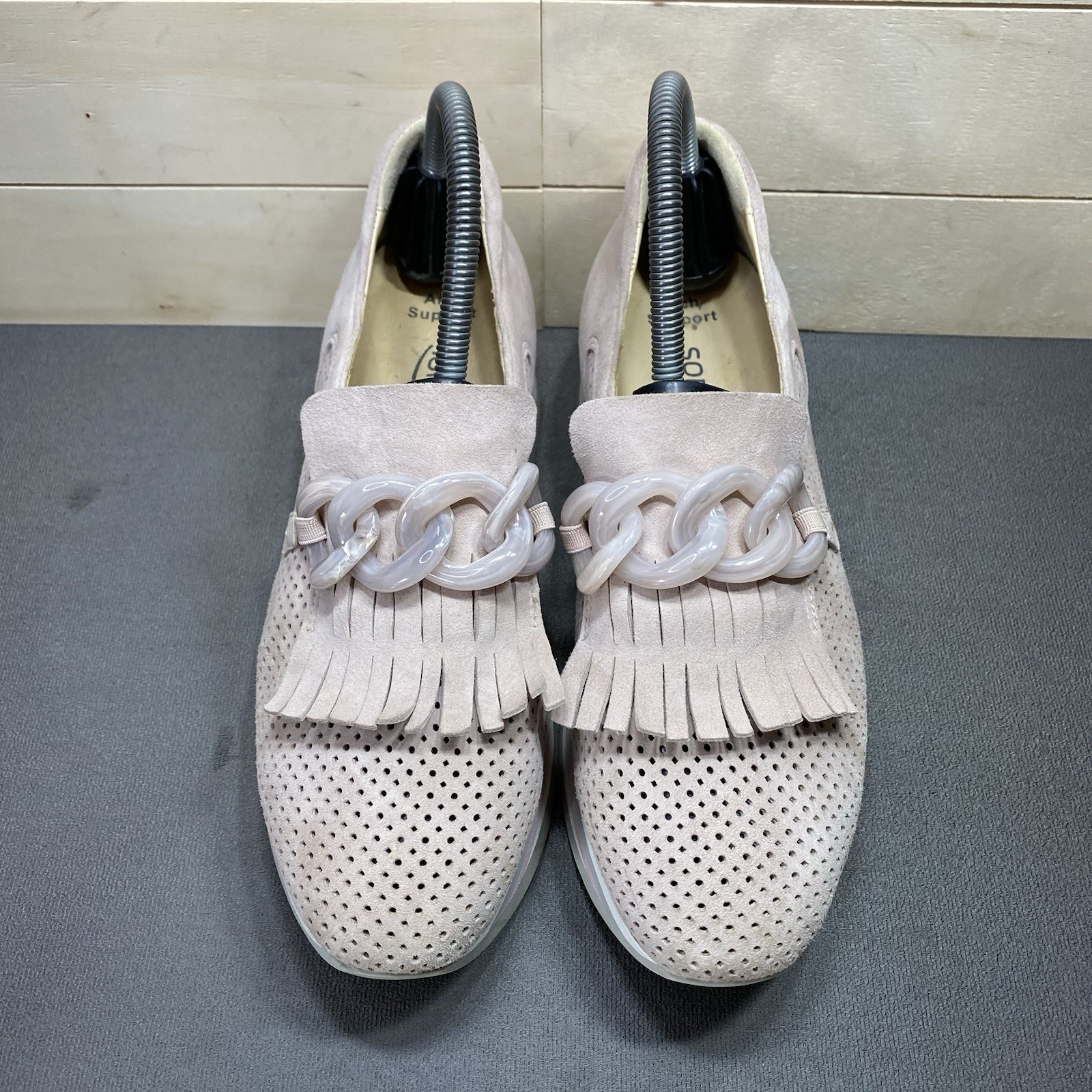 SoftWaves Cadie Platforms Pink Suede Women’s Size 8 Shoes EU38 Slip-Ons Kiltie