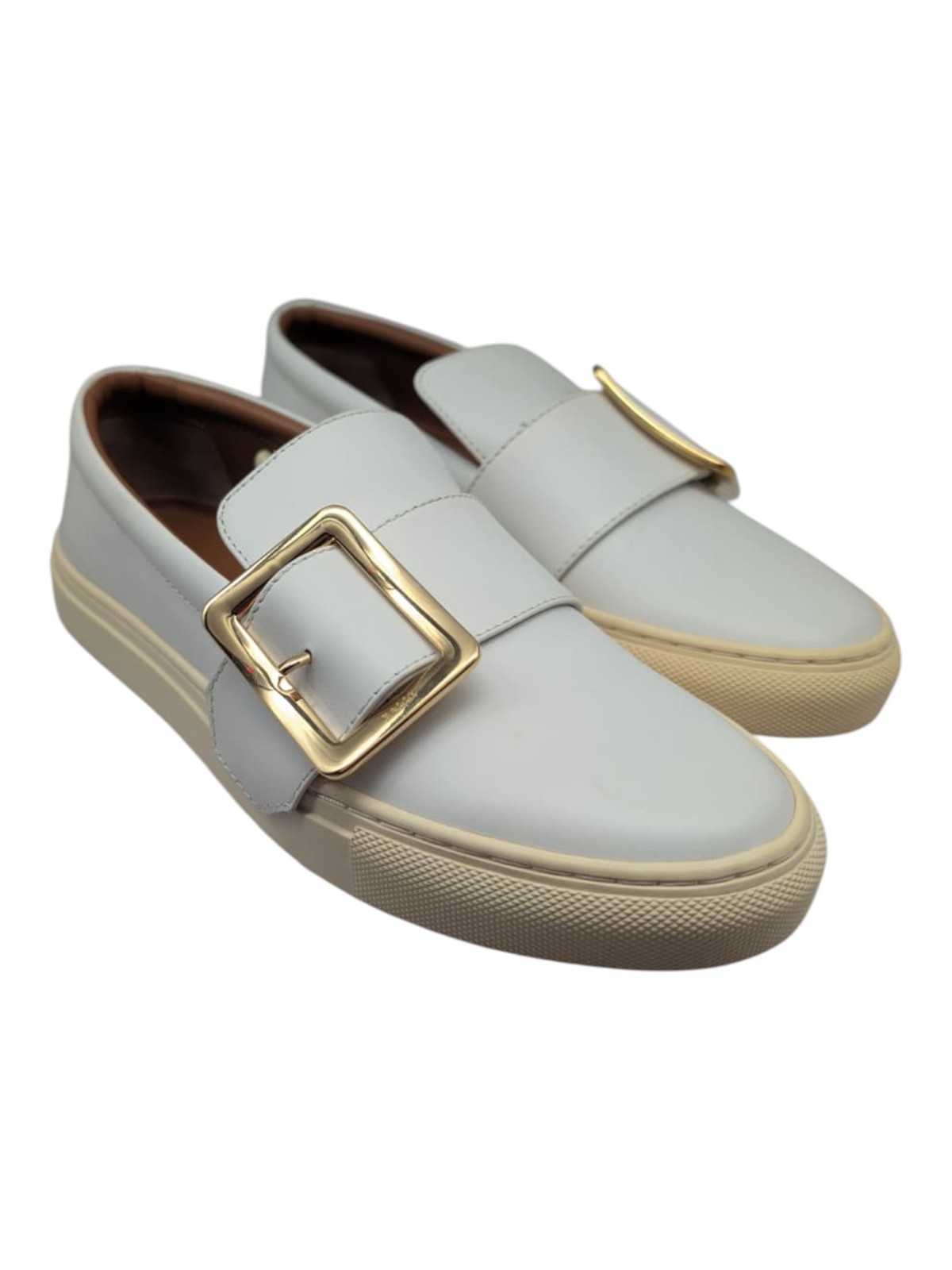 Bally Heska 6217886 Ladies White Calf Leather Slip On Sneakers MSRP $550