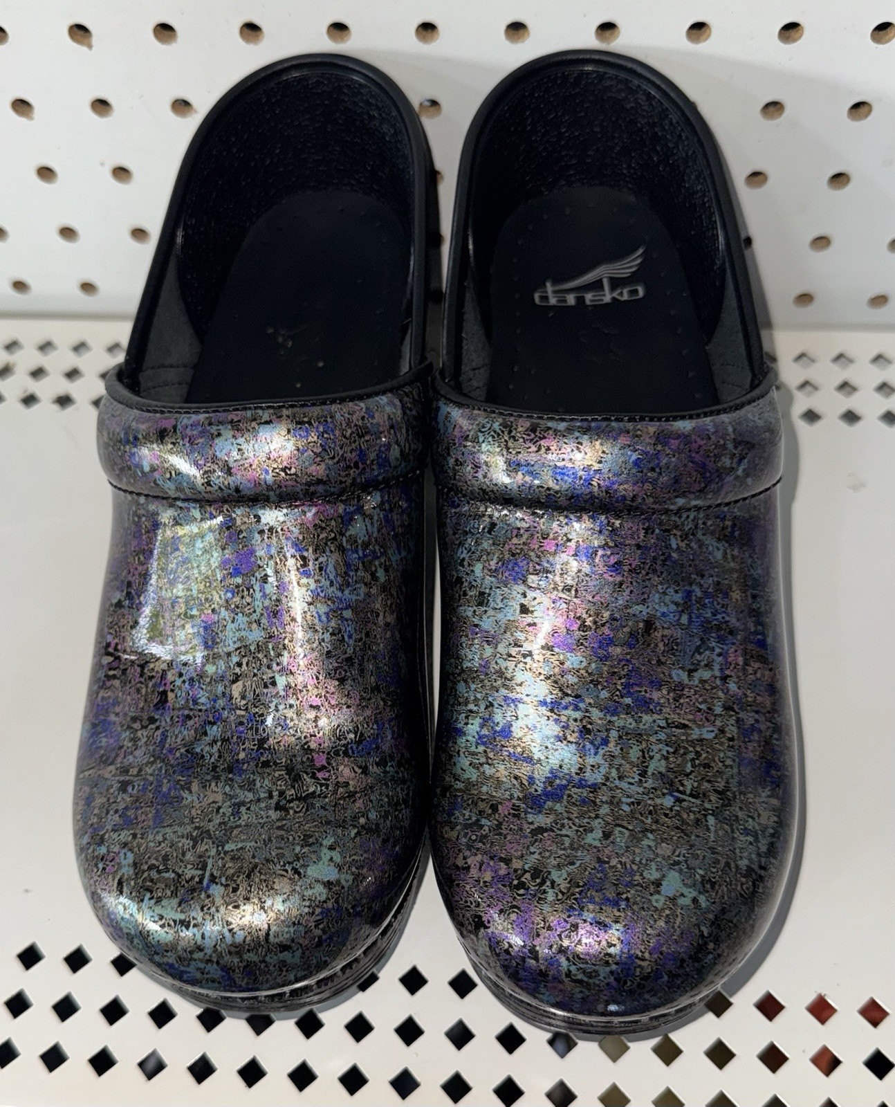 Dansko Professional Metallic Ink Womens Nursing Work Clogs Size EU 39 US 8.5 9
