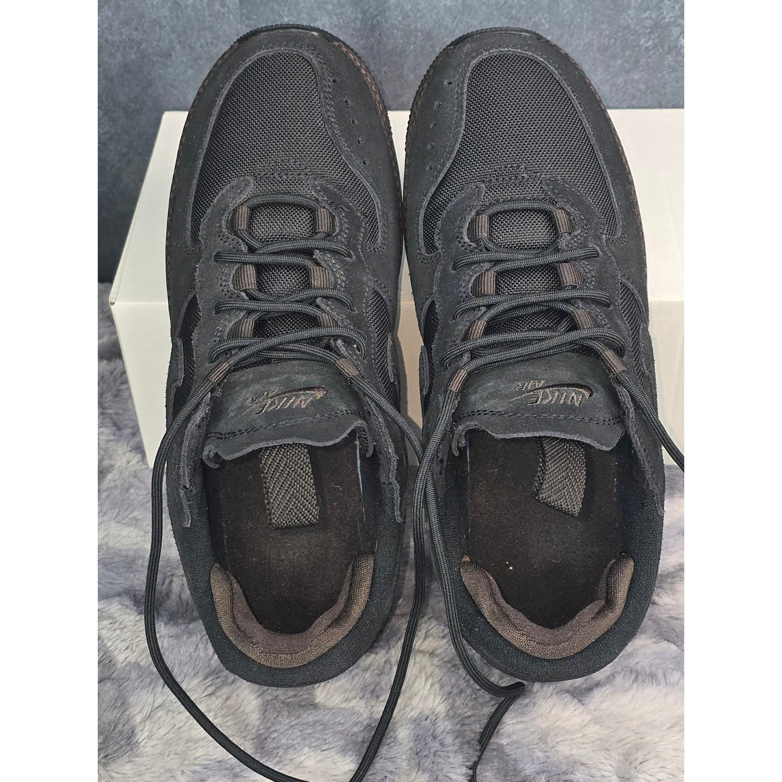 Nike Air Force 1 Wild Black Velvet Brown FB2348-001 Sneakers Womens Size 7 EUC
