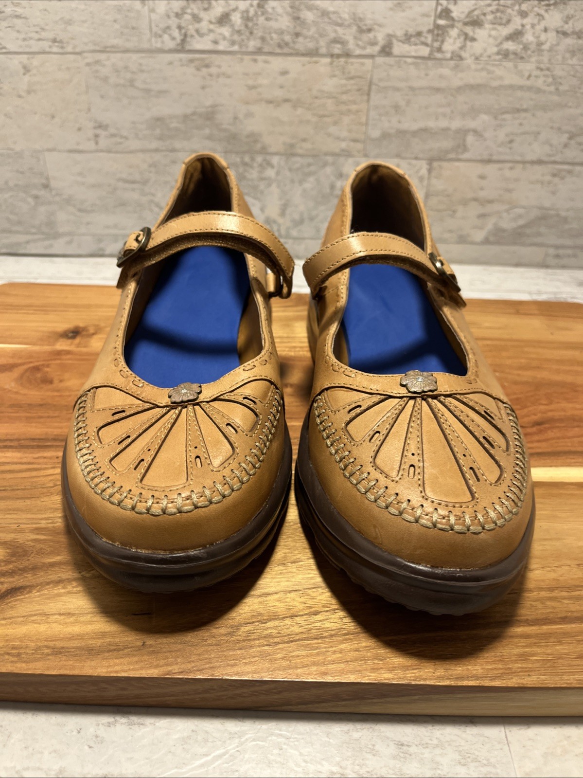 Dr Comfort Paradise Women’s Sz 8.5 M Saddle Tan Leather Diabetic MJ Shoes – NEW