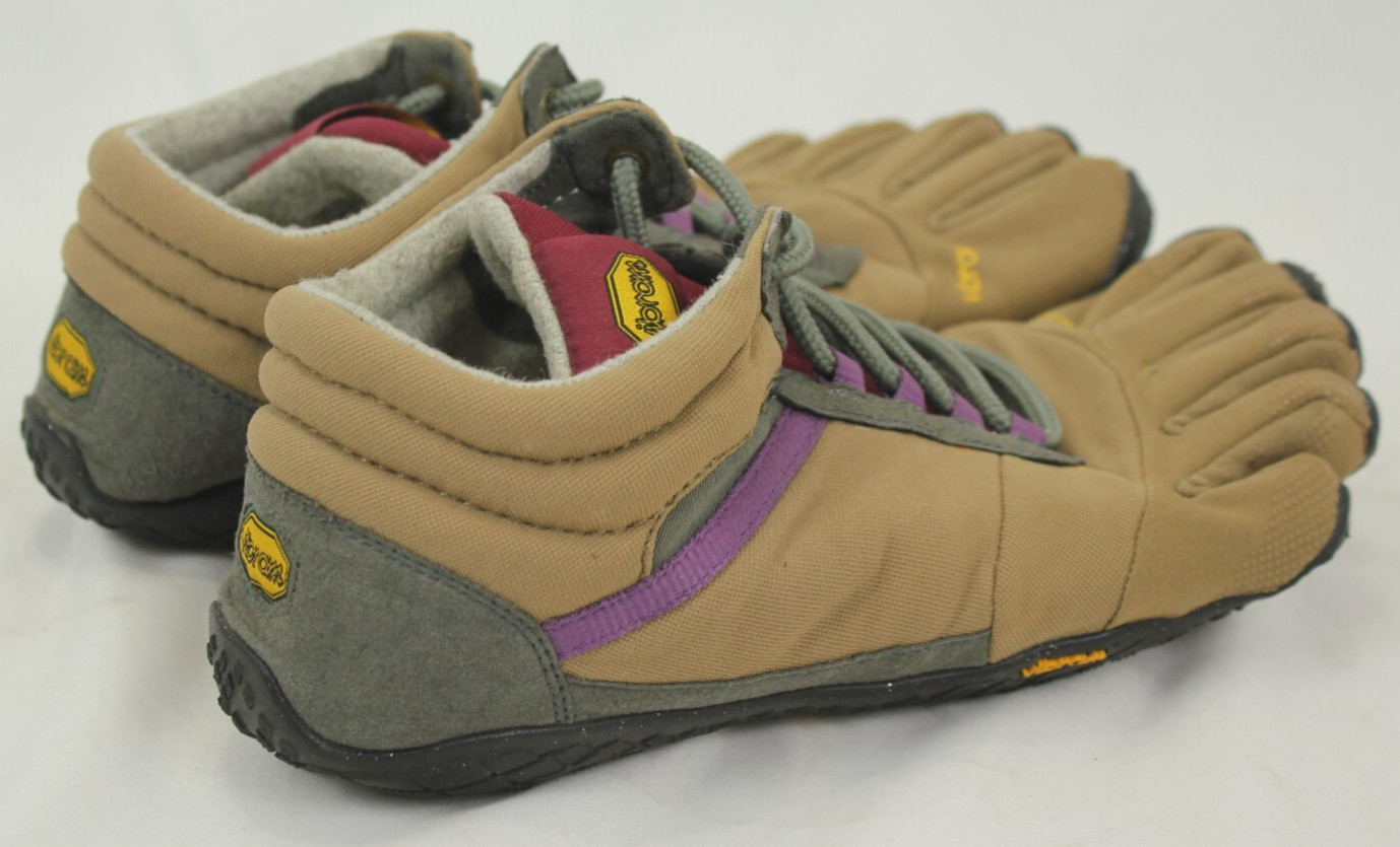 VIBRAM FIVE FINGERS V -TREK BROWN LINED HIKING SHOES SIZE 40 VGC!
