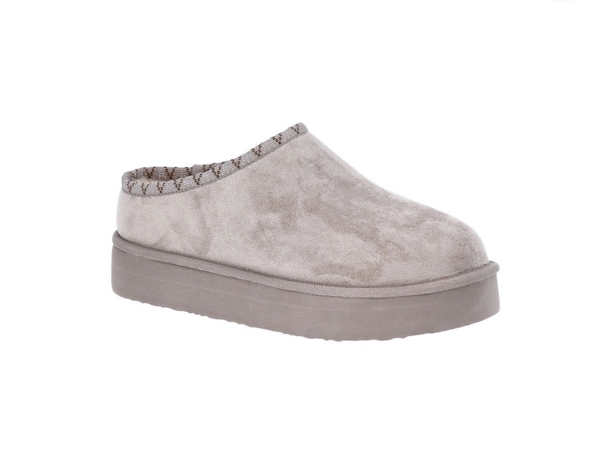 Pawz Women’s Hazel Clogs Platform Faux Fur Slipper Stone shoes 8 Indoor Outdoor