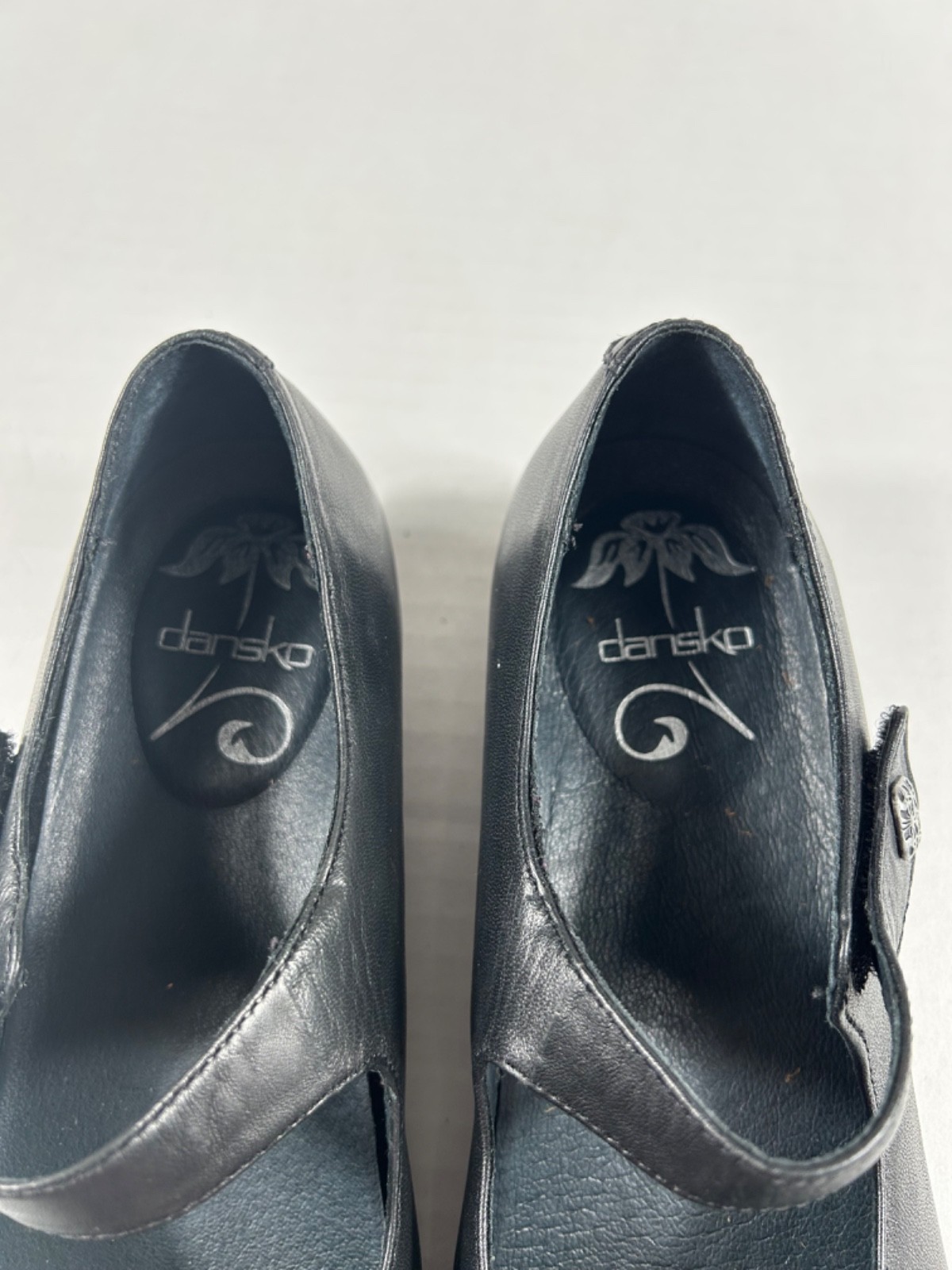 Dansko Mary Janes Women 38 Black Leather Hook Loop Shoes Minimalist Boho Comfort