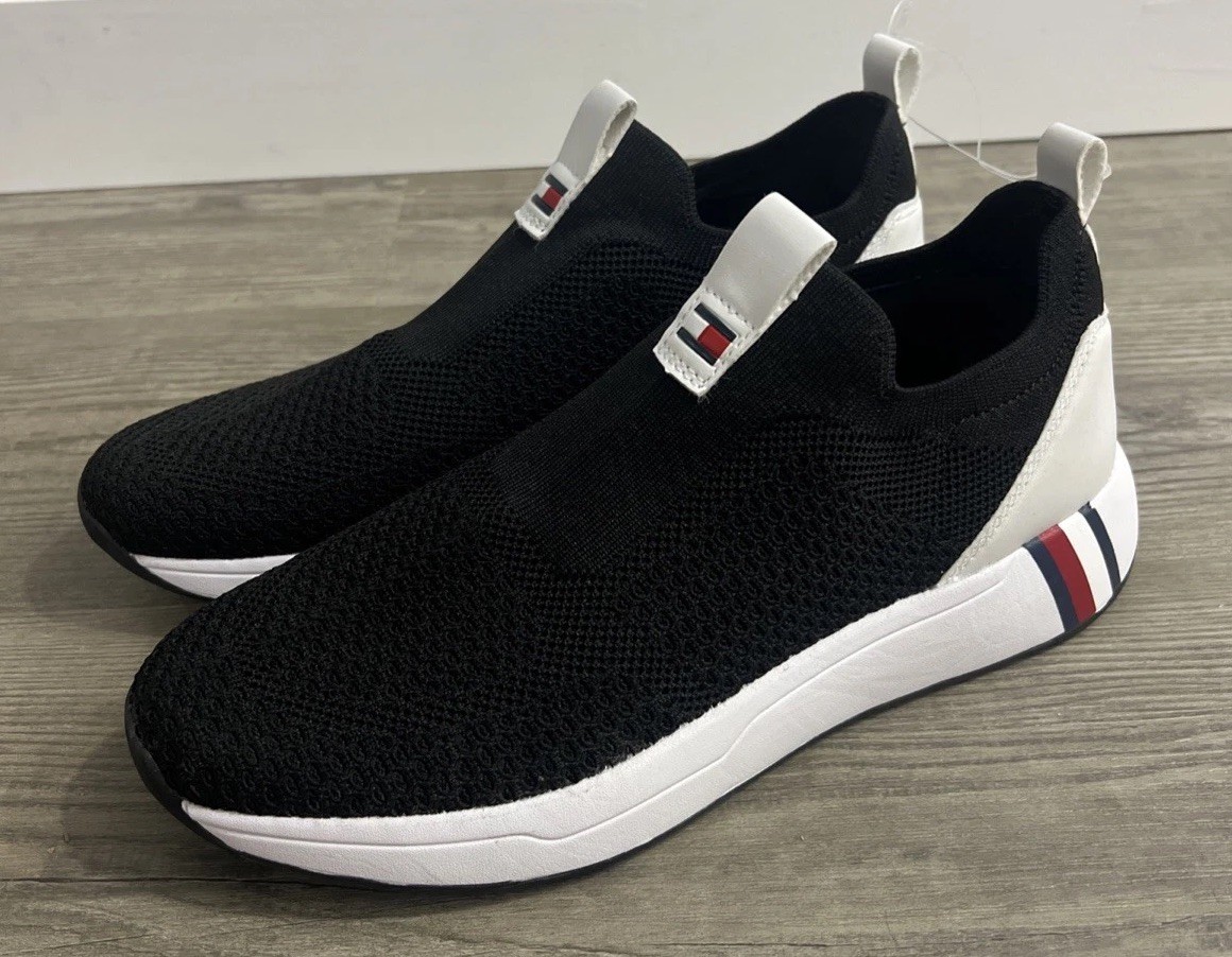 Tommy Hilfiger Adaptive Women’s Aminaz Slip On Sneakers Rubber Shoes Black Sz 9M