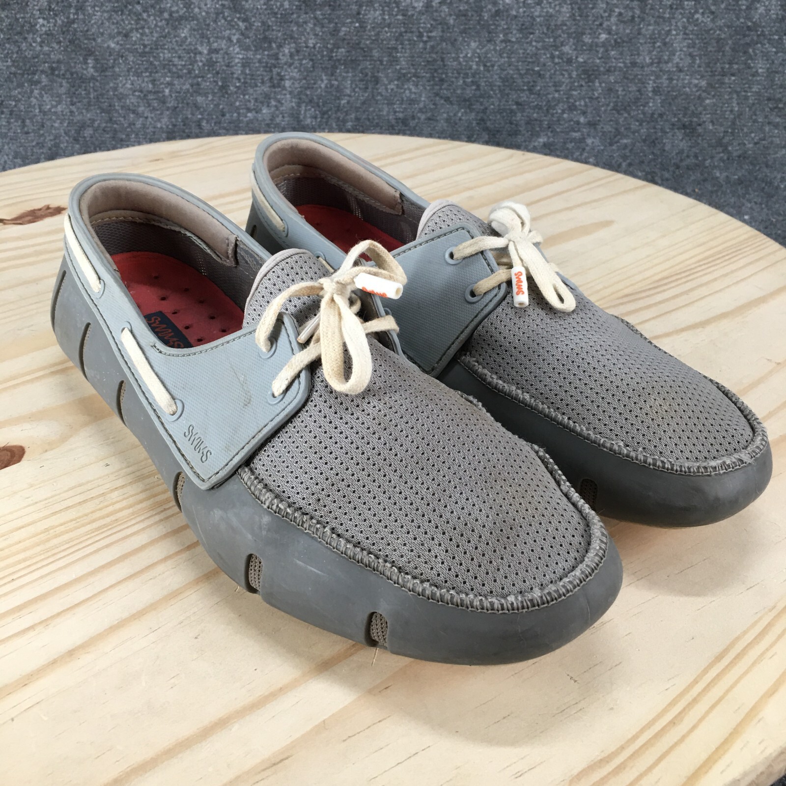 Swims Shoes Womens 9 Sport Loafers Gray Perforated Lace Up Comfort Casual Flats