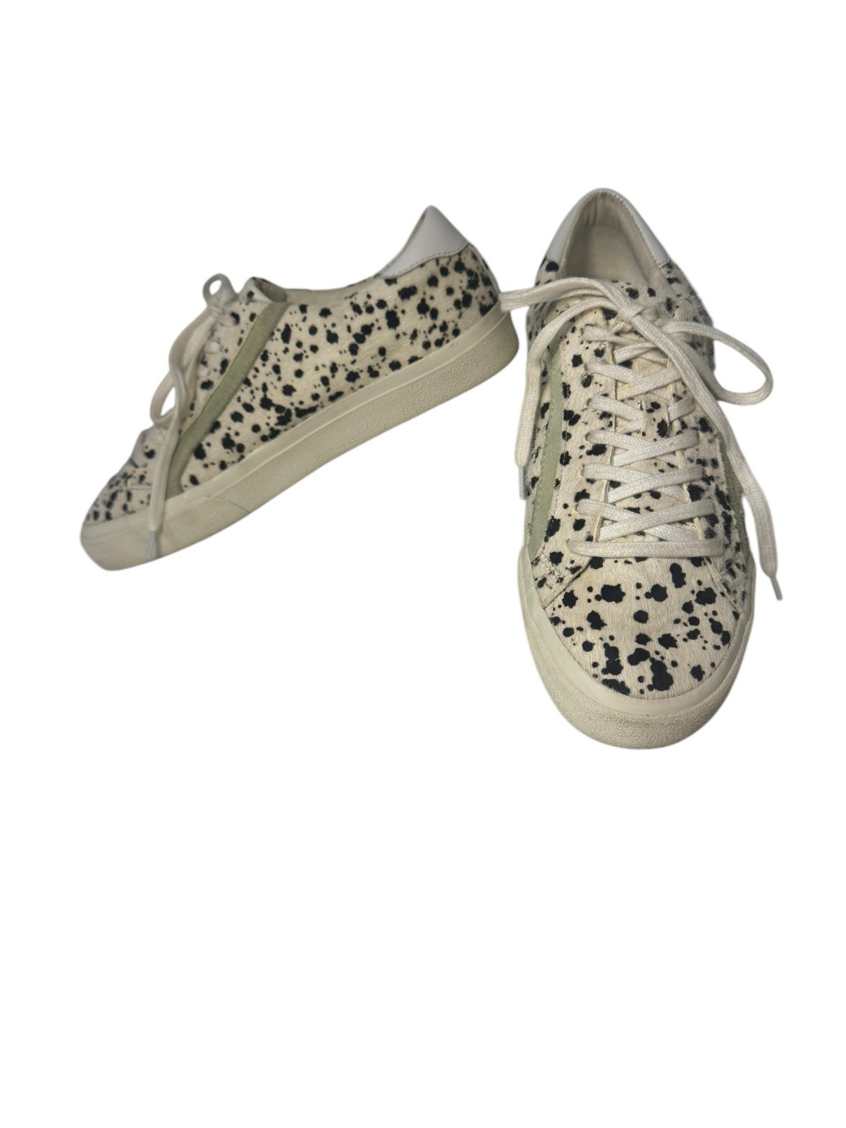 Madewell Sidewalk Sneakers 9 Woman’s Low Top Calf Hair Spotted Stripe Lace Up