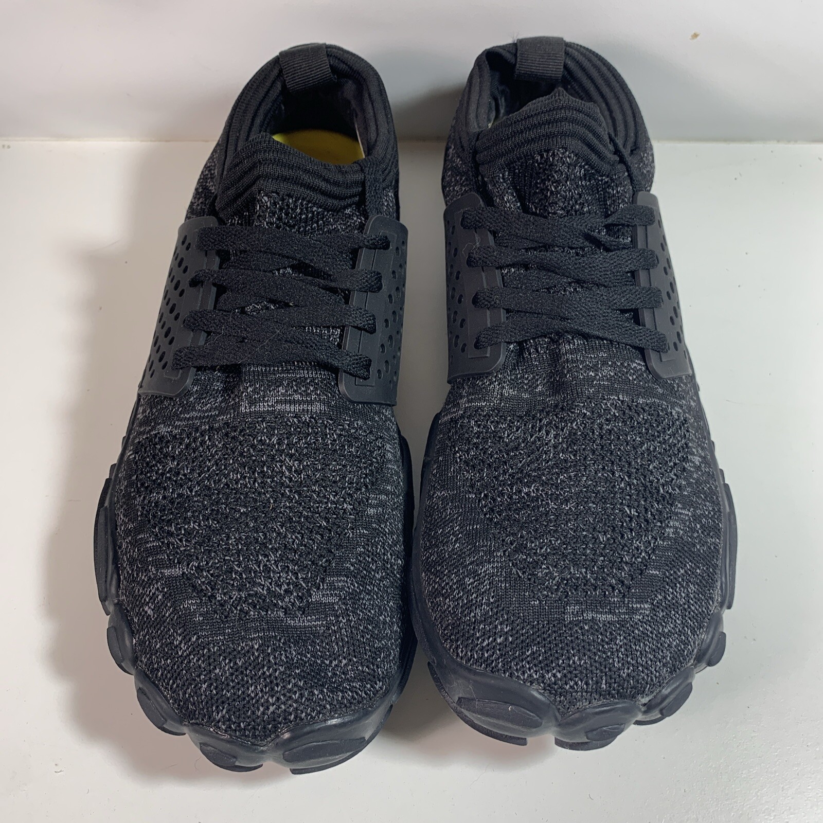 Sports Womens Sneaker Water Shoe Black Mesh Slip On Laces Round Toe EU 45
