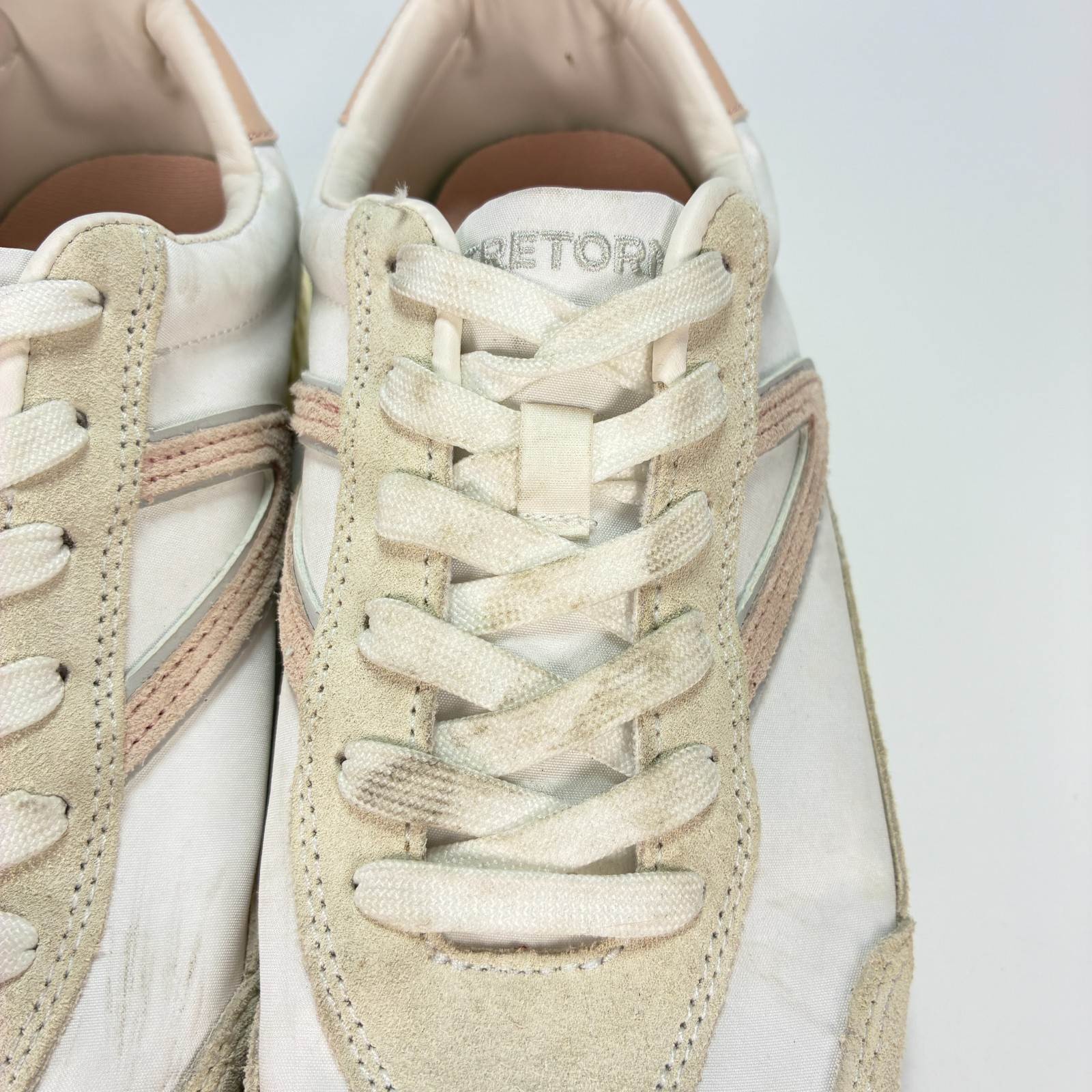 Tretorn Hailey White Beige Leather Jogger Sneakers 1880382 Women’s Size 7.5M