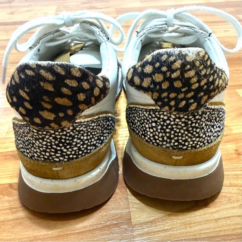 Madewell Leather Suede Ivory & Spotted Size 8M Sneakers Gorgeous & Sanitized