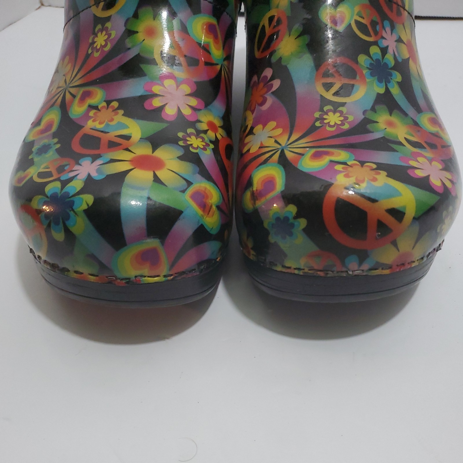 Dansko Pro XP Flower Power Patent Leather Clogs US 9.5 Euro 40