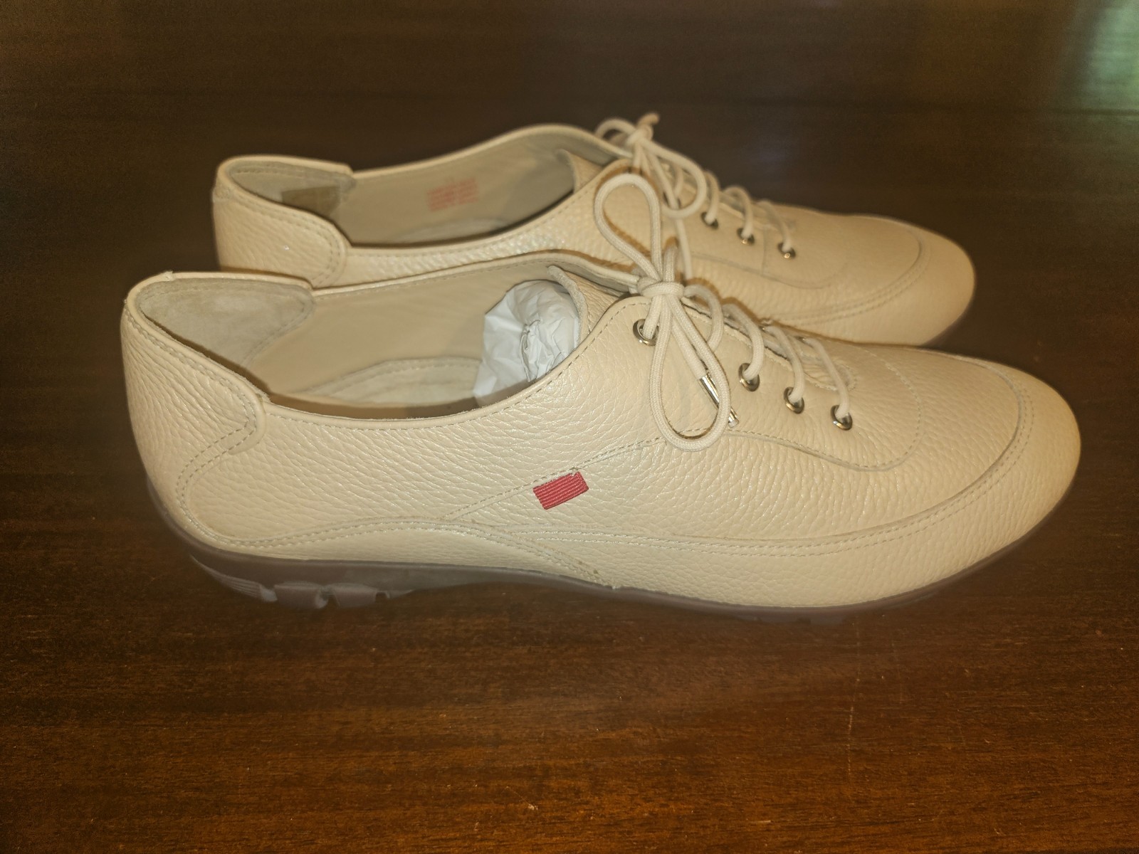 Marc Joseph Hampton Golf All Leather Oxfords Lace Up Shoes Beige Size 11