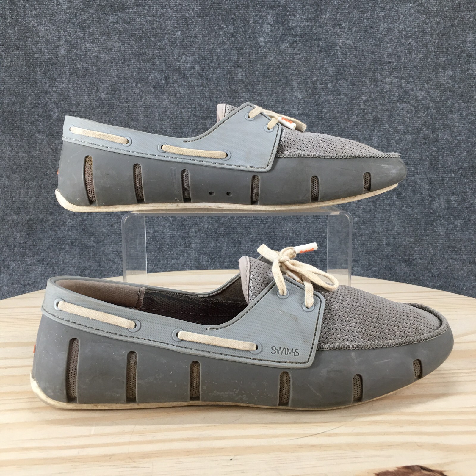 Swims Shoes Womens 9 Sport Loafers Gray Perforated Lace Up Comfort Casual Flats