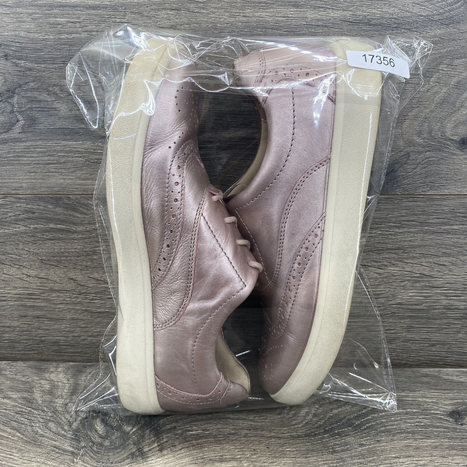 Hotter Piper Shoes Womens Size 7.5 Rose Pink Leather Oxford Casual Comfort 38.5