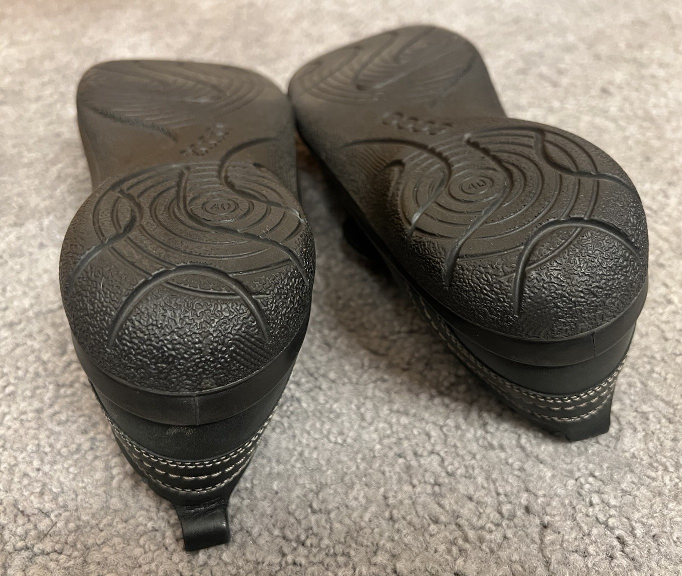 Ecco Glebe Women’s Black Leather Mary Jane Shoes w/Button EU Size 40 US 9-9.5