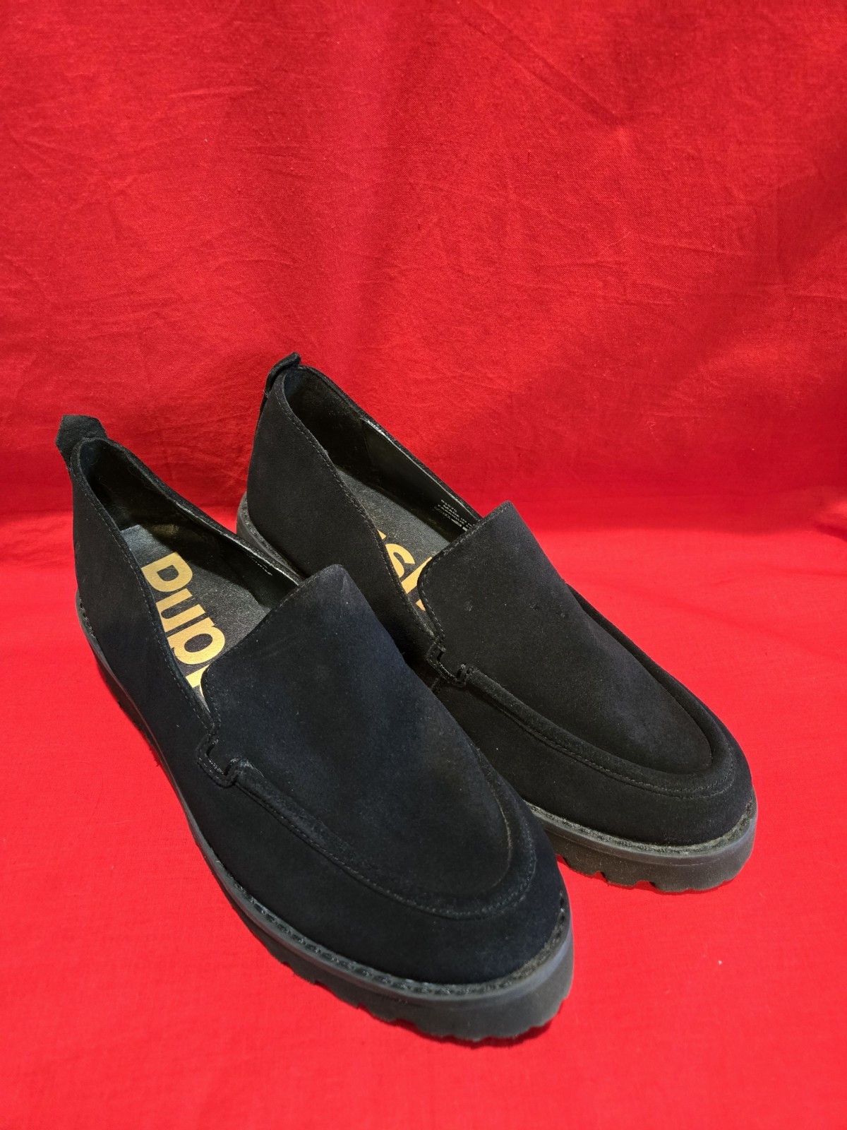 Hush Puppies Suede Loafer Block Heel Women’s Sz Wide 8 Comfort Style