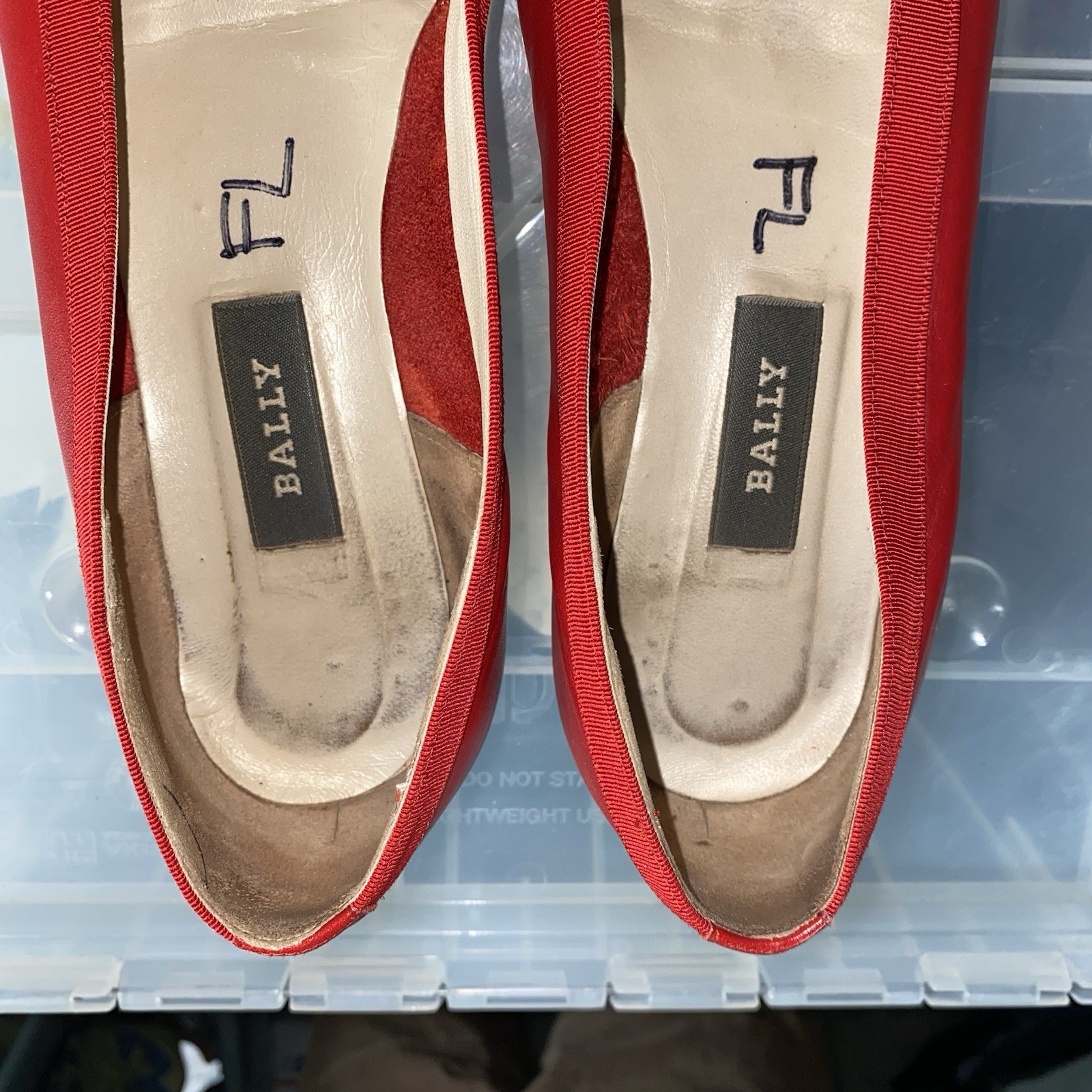 Bally Belle Leather Wedge Womens Shoes Size 9.5 Red Made in Italy Slip On