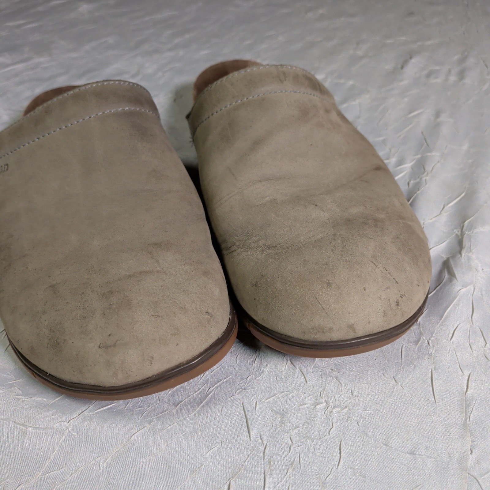 LL Bean Go Anywhere Clogs Womens Size 10 Gray Leather Shoes Bohemian Boho Indie