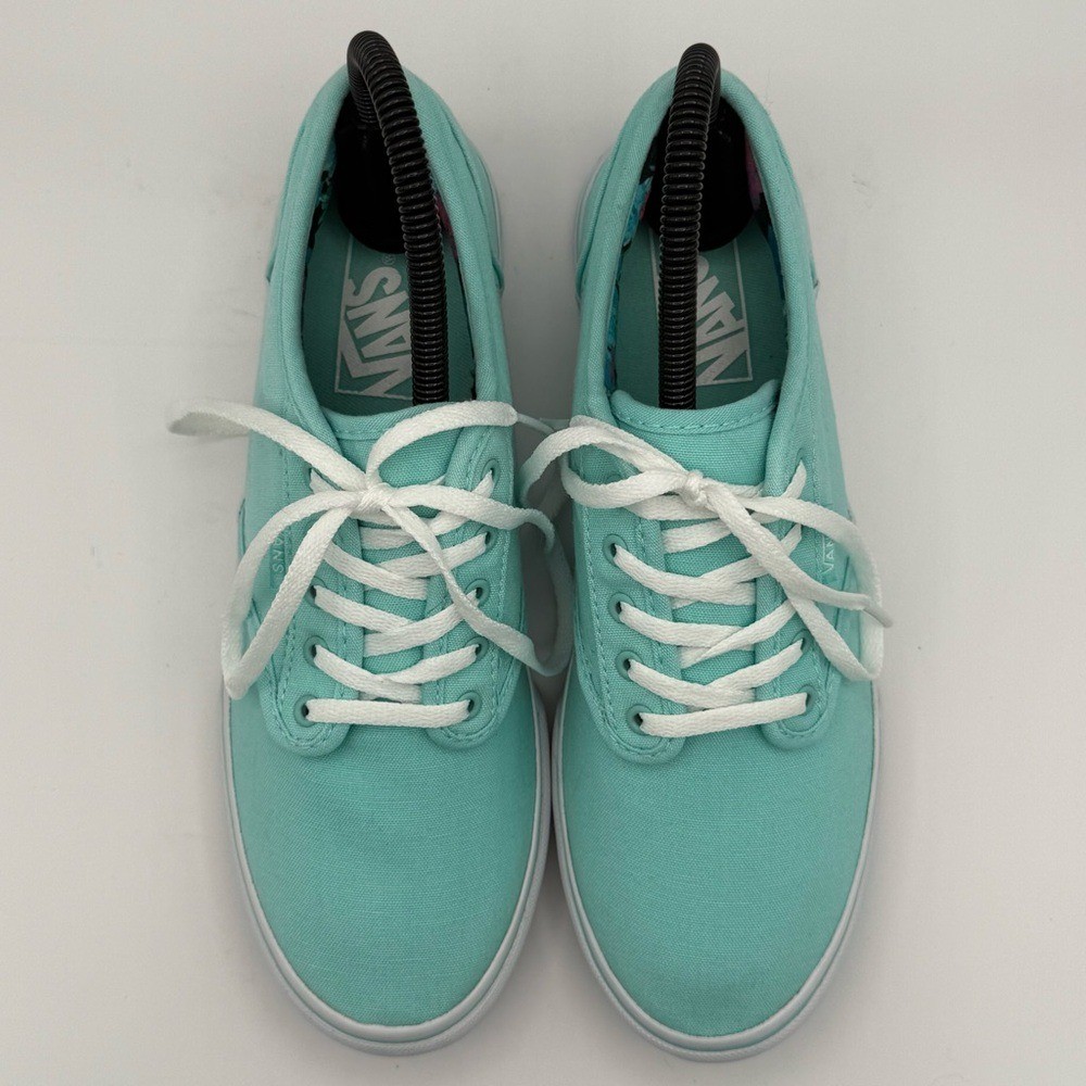 Women’s Vans Atwood Lo Pro Low-Top Floral Mint Green Canvas Sneakers Size 7.5