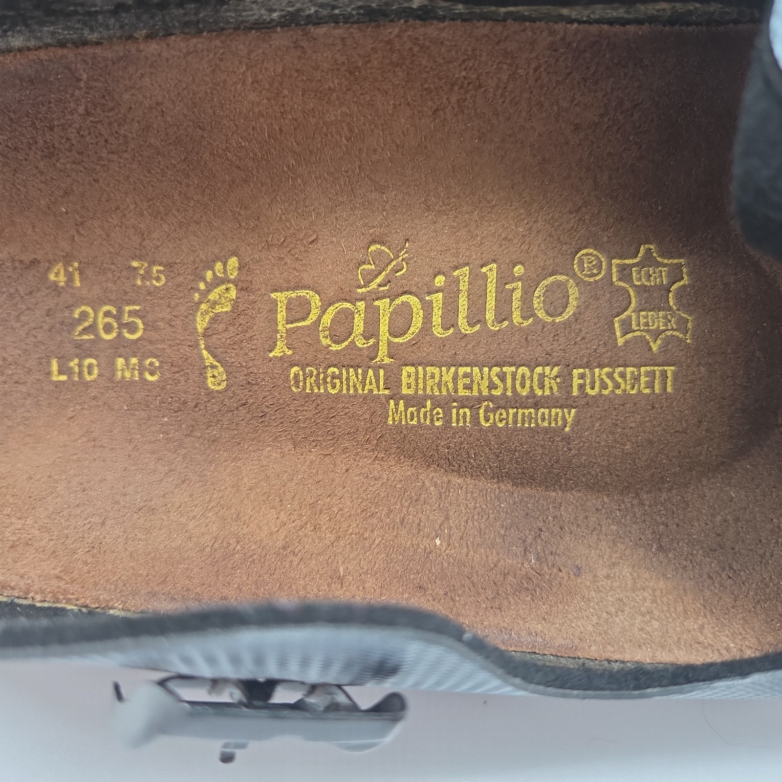 Birkenstock Papillio Bern Clogs Mary Jane Gunmetal Blue Gray Textured EU 41 L10
