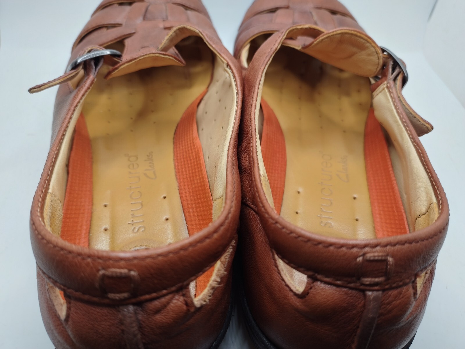 Clarks Structured Womens Brown Leather Closed Toed Sandel Shoes Size 10N Used