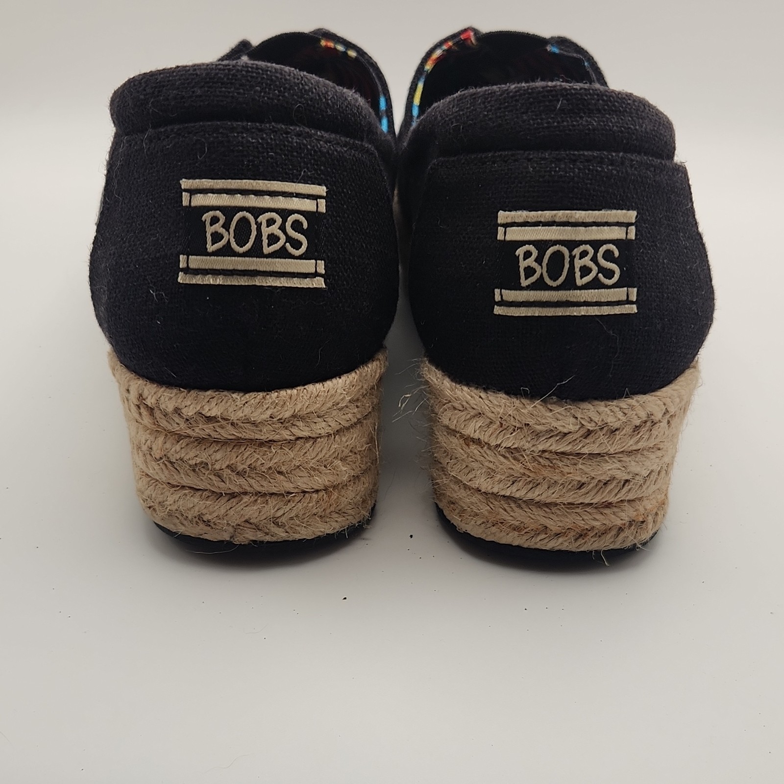 BOBS Skechers Shoes High Jinx Espadrille Wedges Black Women’s Size US 6.5