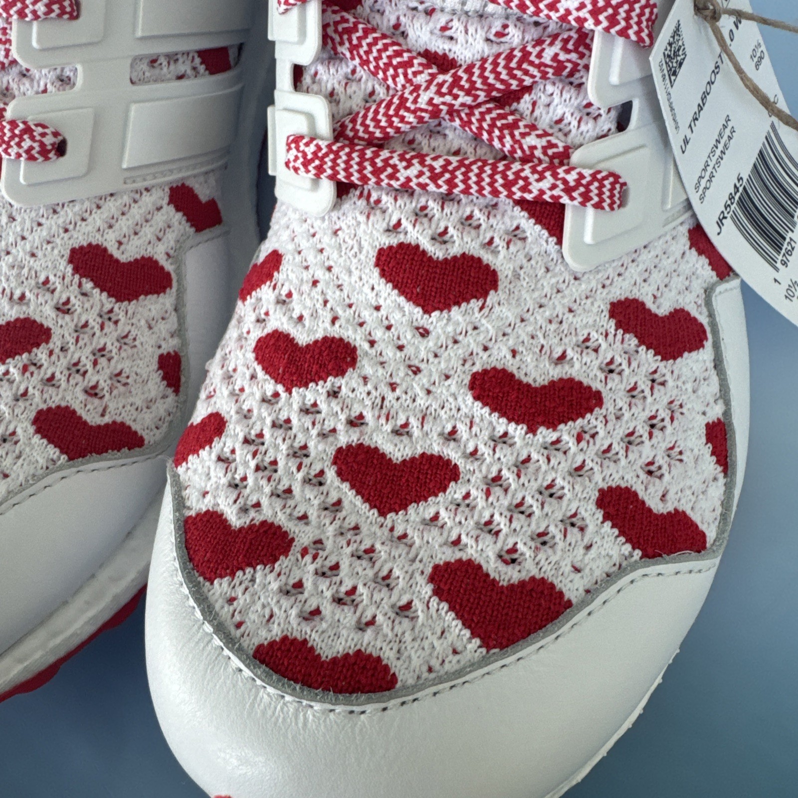 Adidas Ultraboost 1.0 Love Running White Scarlet Red JR5845 Womens size 8.5