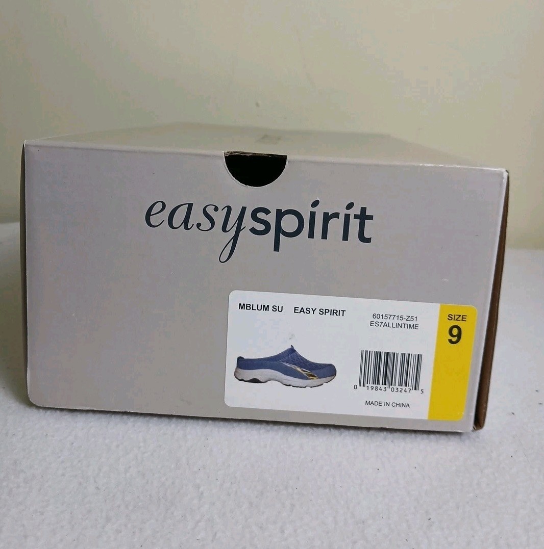 Easy Spirit Argyle Cushioned Walking Clog Slip-On Shoes Navy 9M NWB