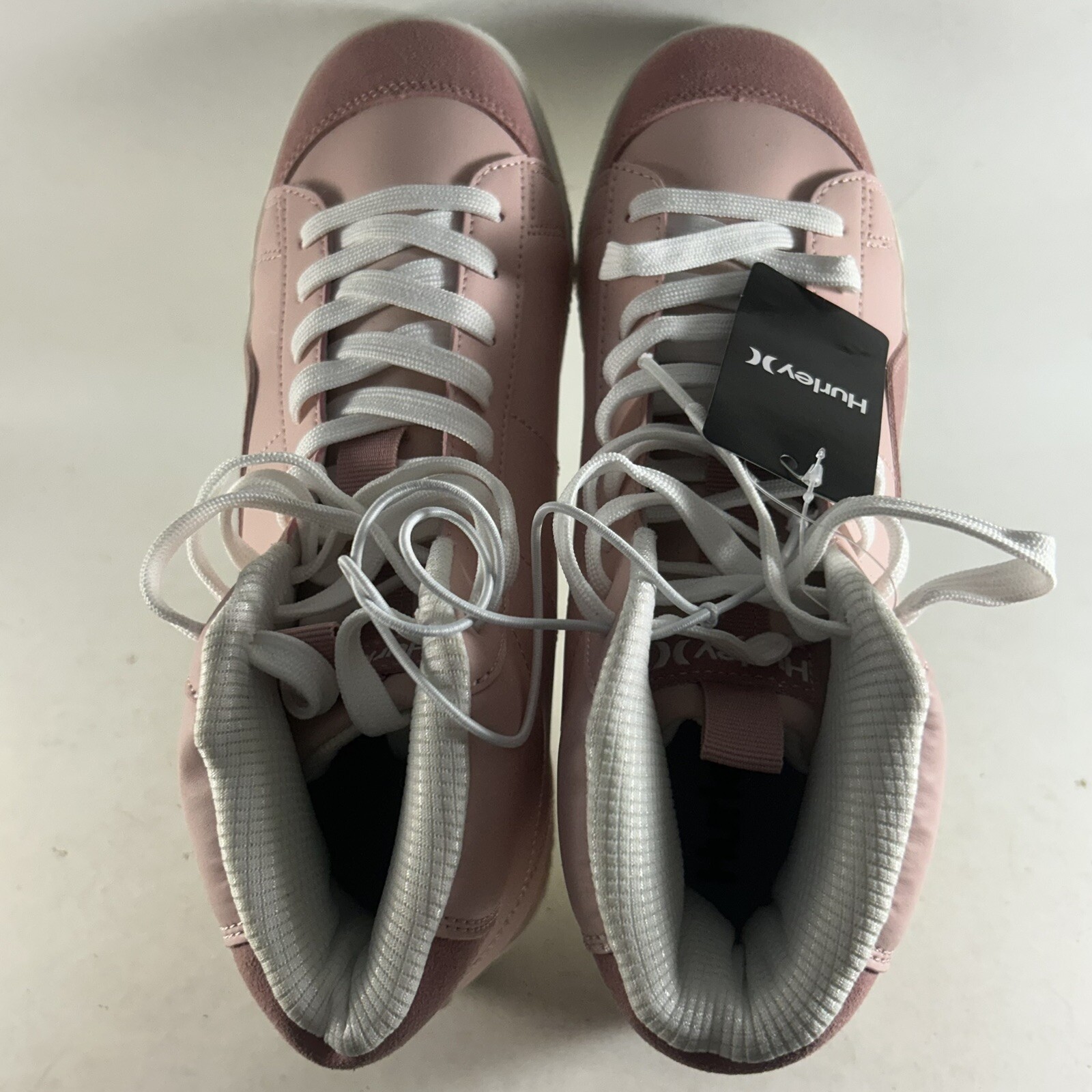 Hurley High Top Shoes Lace Up Sneakers Pink Size 8 M