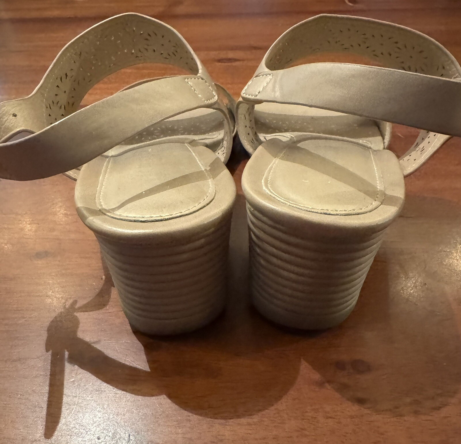 TEMOFON Womens Wedge Elastic Ankle Strap Bohemian Open Toe Sandal Sz 7