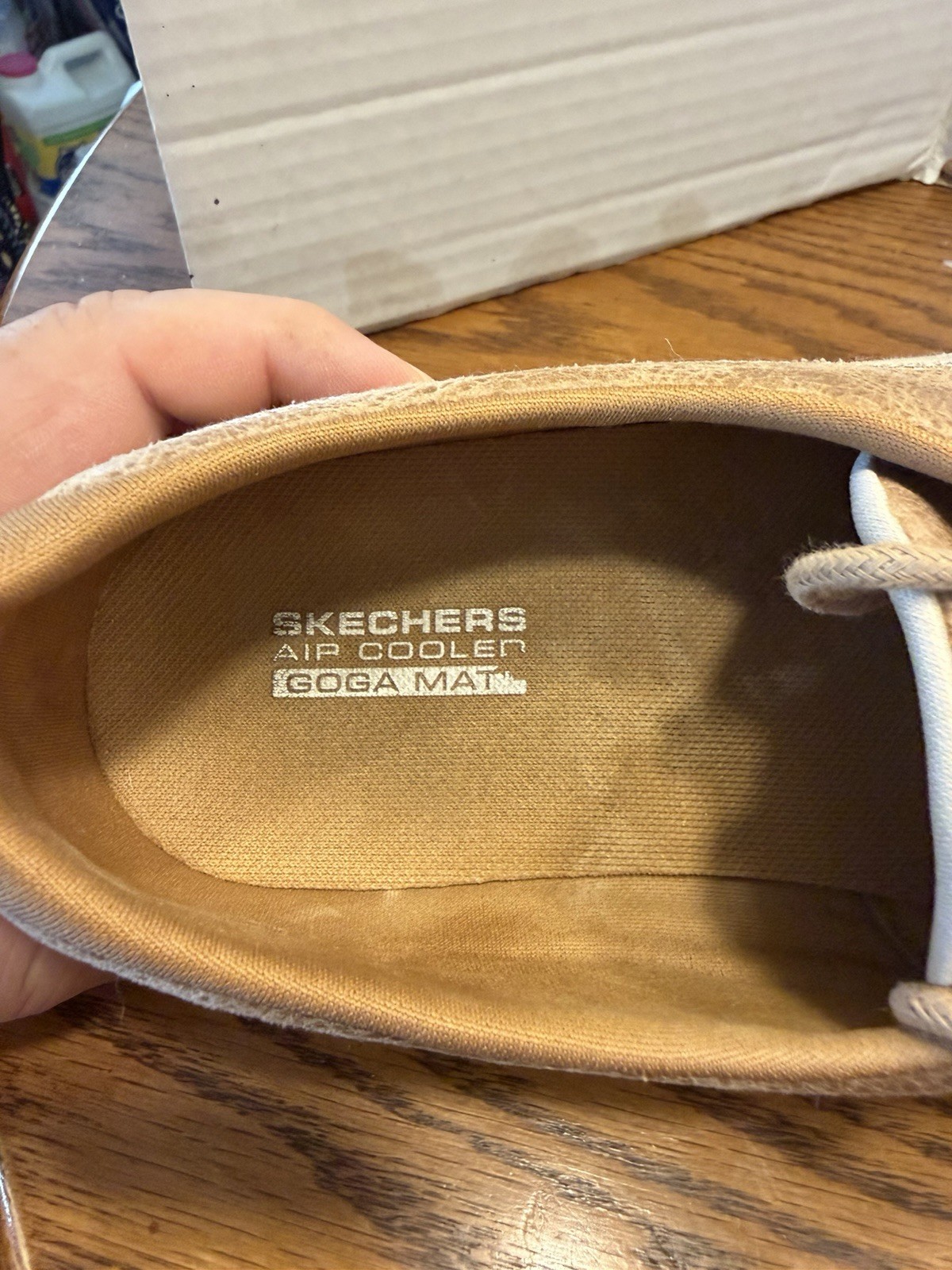 SKECHERS GOga Mat On-the-Go Boat Shoes Lace Up Beige Tan woman’s US 8.5