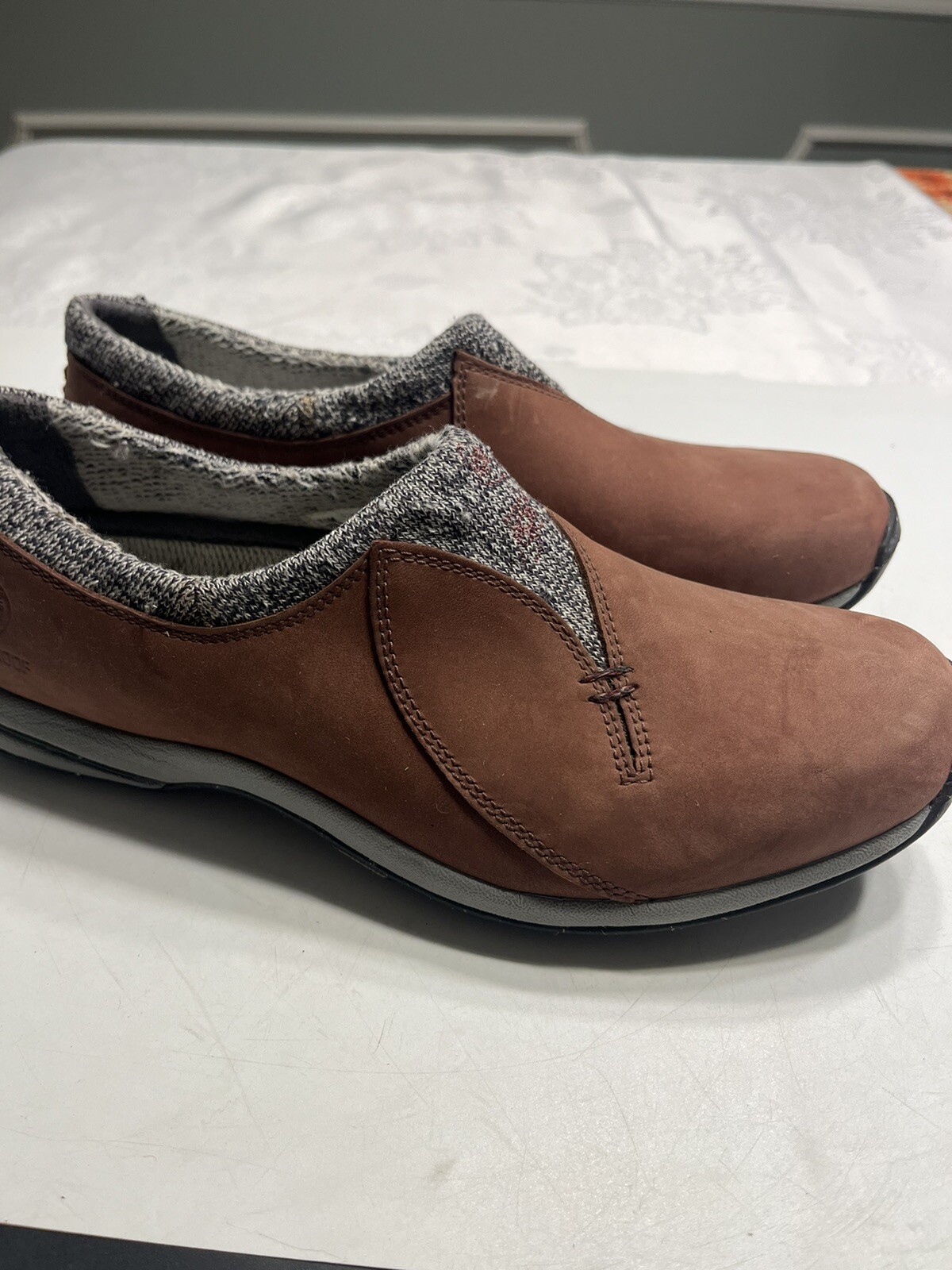 Timberland Smartwool Brown Leather Waterproof Vibram Ecostep Slip On Shoes 7.5M