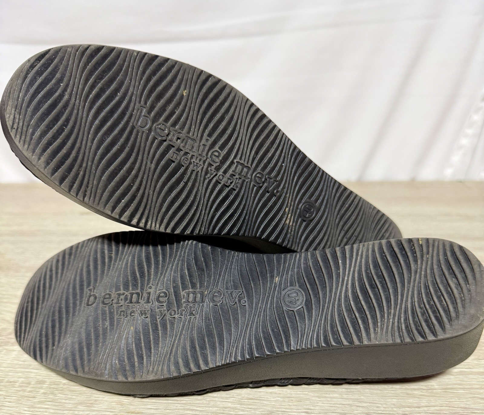 BERNIE MEV Smooth Cha Cha Woven Wedge Slip-On Shoes Black Size EU 40 US 9
