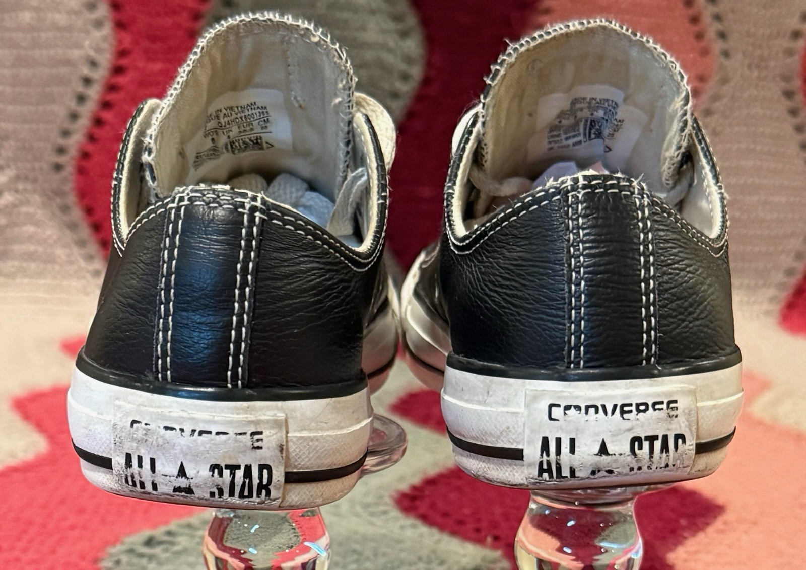 Converse Unisex Chuck Taylor Black Leather Low Top Sneaker – US Sz M 4 W 6